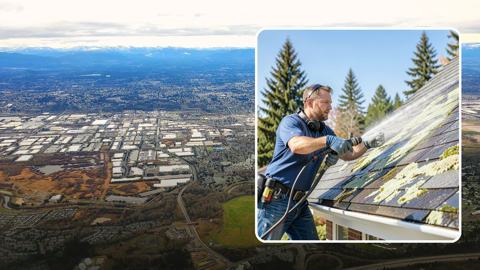 Roof Lichen Removal in Kent, King County, WA - Careful lichen removal that lifts stubborn, root-like growth from Washington roofs without tearing up the surface.