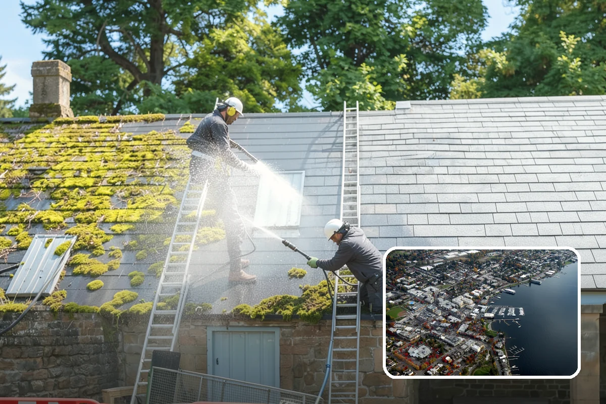 Roof Lichen Removal in Kirkland, King County, WA - Removes deeply anchored lichen that resists ordinary washing