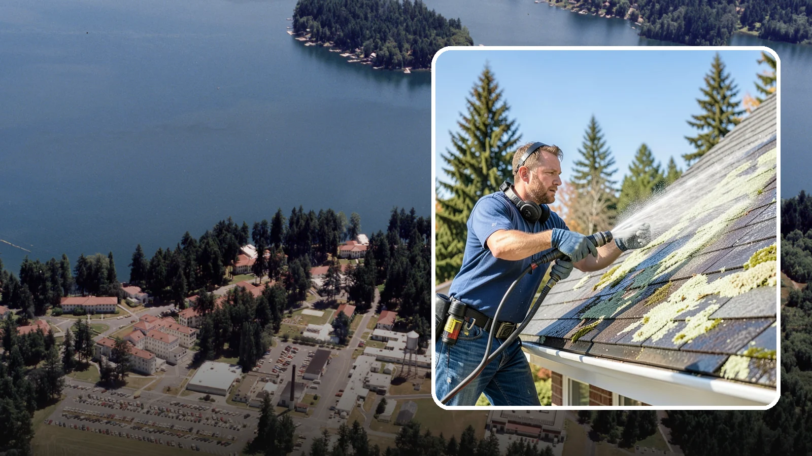 Roof Lichen Removal in Lakewood, Pierce County, WA - Careful lichen removal that lifts stubborn, root-like growth from Washington roofs without tearing up the surface.