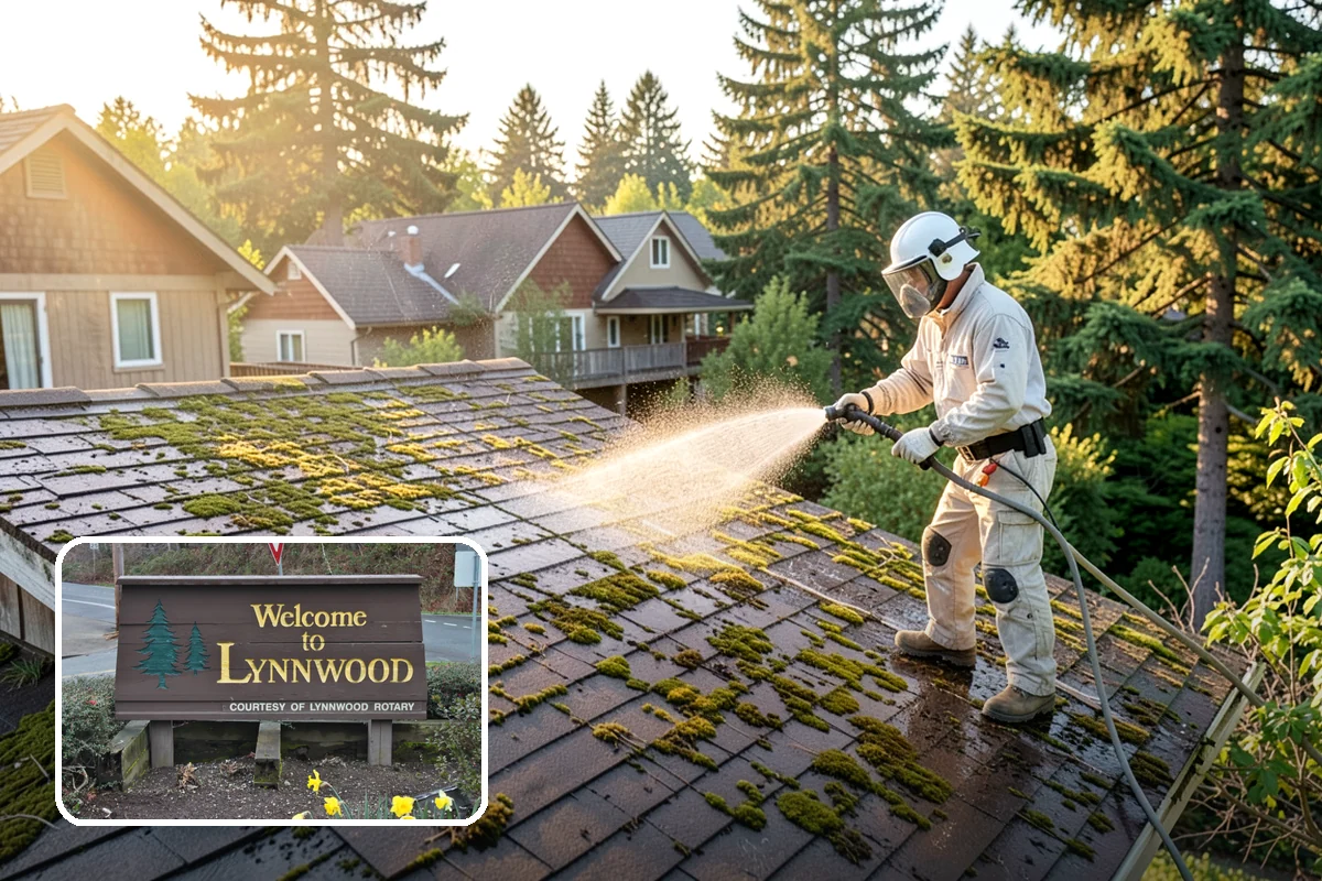 Roof Lichen Removal in Lynnwood, Snohomish County, WA - Removes deeply anchored lichen that resists ordinary washing