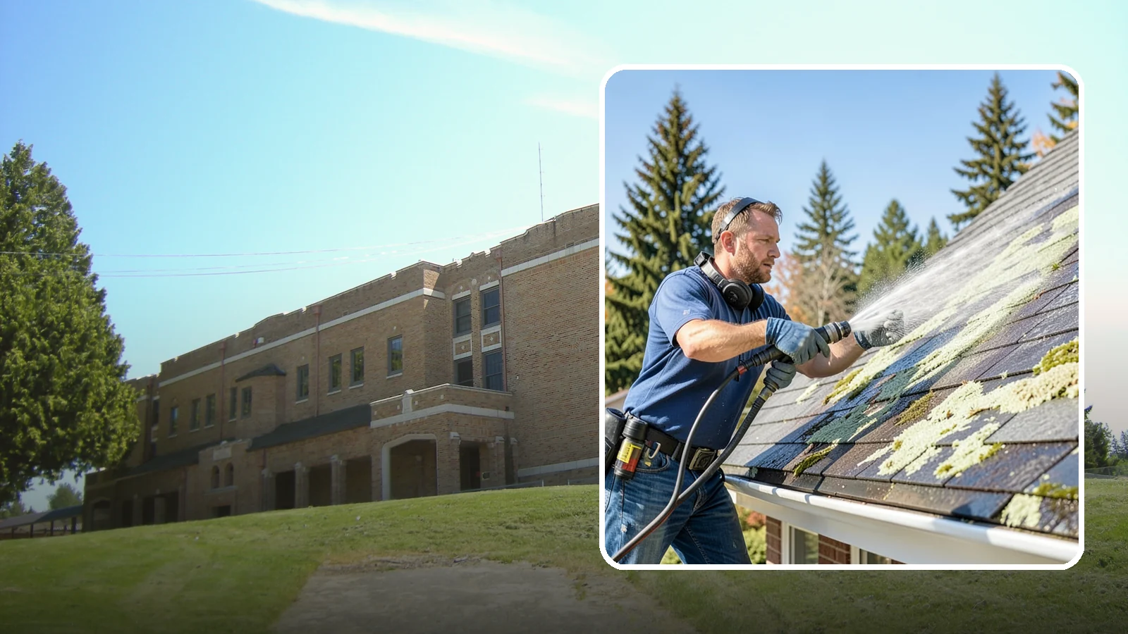 Roof Lichen Removal in Maple Valley, King County, WA - Careful lichen removal that lifts stubborn, root-like growth from Washington roofs without tearing up the surface.