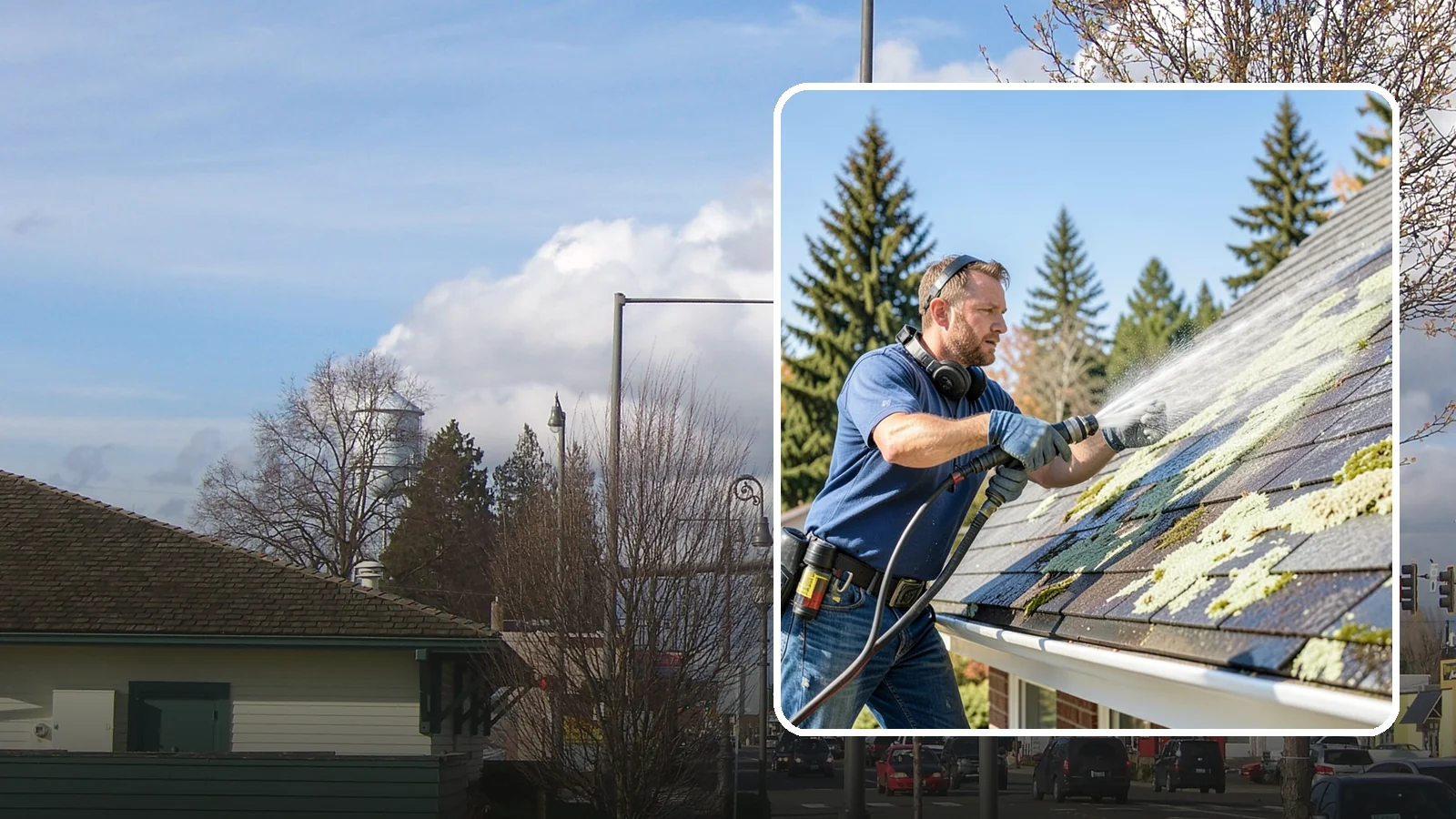 Roof Lichen Removal in Marysville, Snohomish County, WA - Careful lichen removal that lifts stubborn, root-like growth from Washington roofs without tearing up the surface.