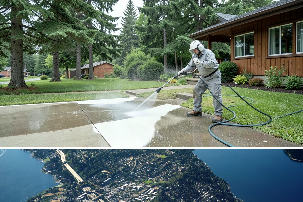 Roof Lichen Removal in Mercer Island, King County, WA - Treat lichen during dry summer weather so extended dwell treatments are not diluted by rain.