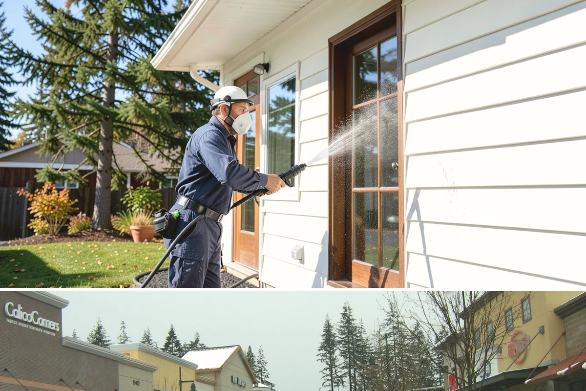 Roof Lichen Removal in Mill Creek, Snohomish County, WA - Treat lichen during dry summer weather so extended dwell treatments are not diluted by rain.