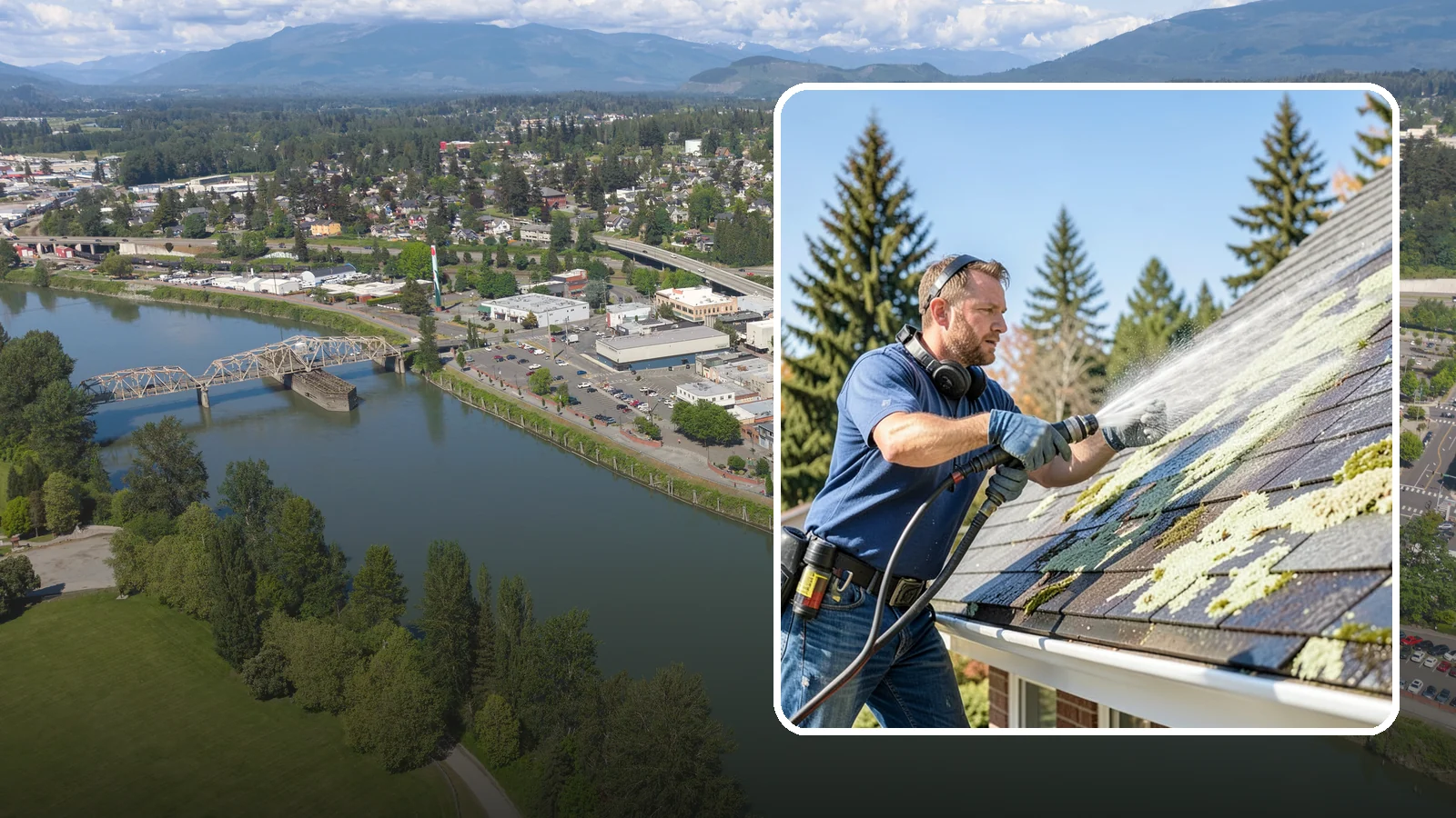 Roof Lichen Removal in Mount Vernon, Skagit County, WA - Careful lichen removal that lifts stubborn, root-like growth from Washington roofs without tearing up the surface.