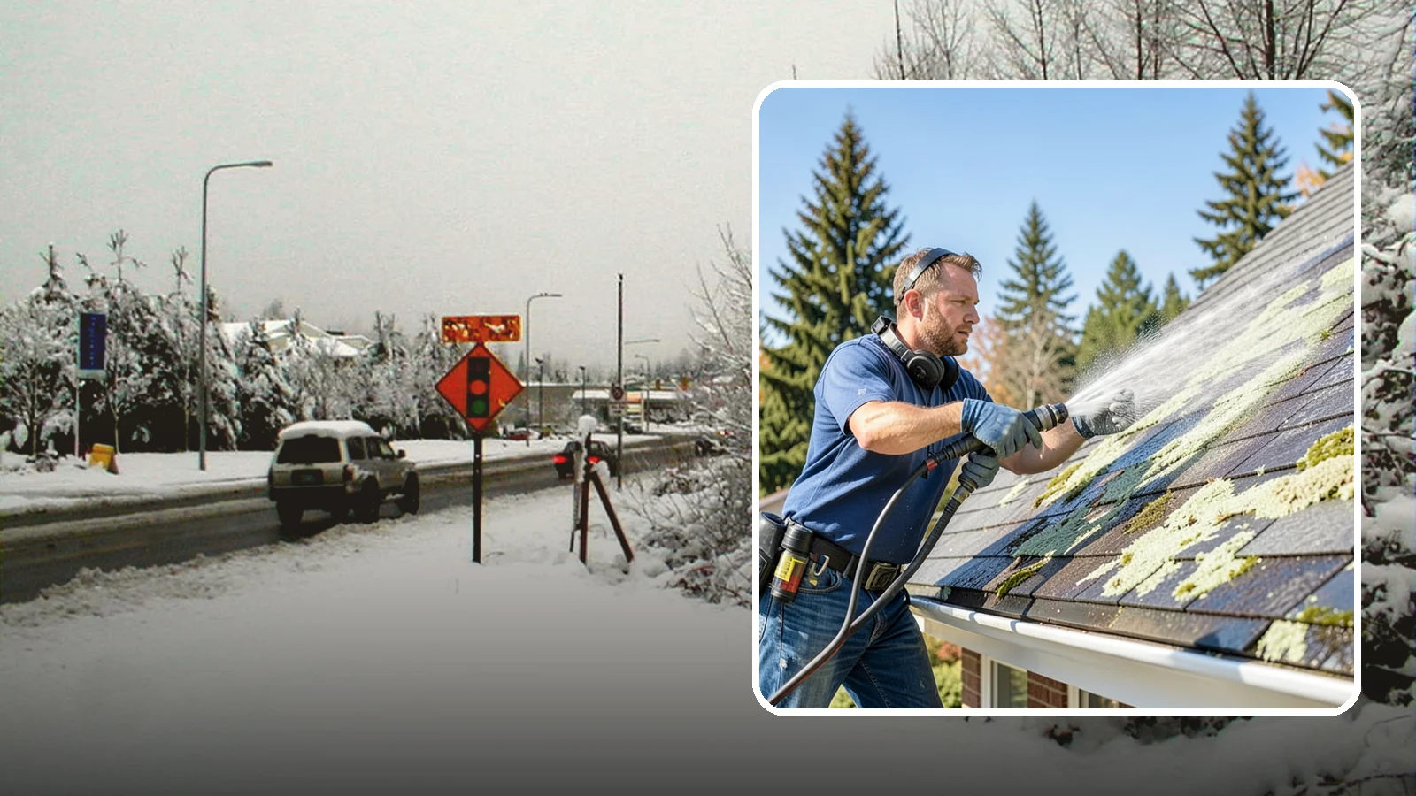 Roof Lichen Removal in Newcastle, King County, WA - Careful lichen removal that lifts stubborn, root-like growth from Washington roofs without tearing up the surface.