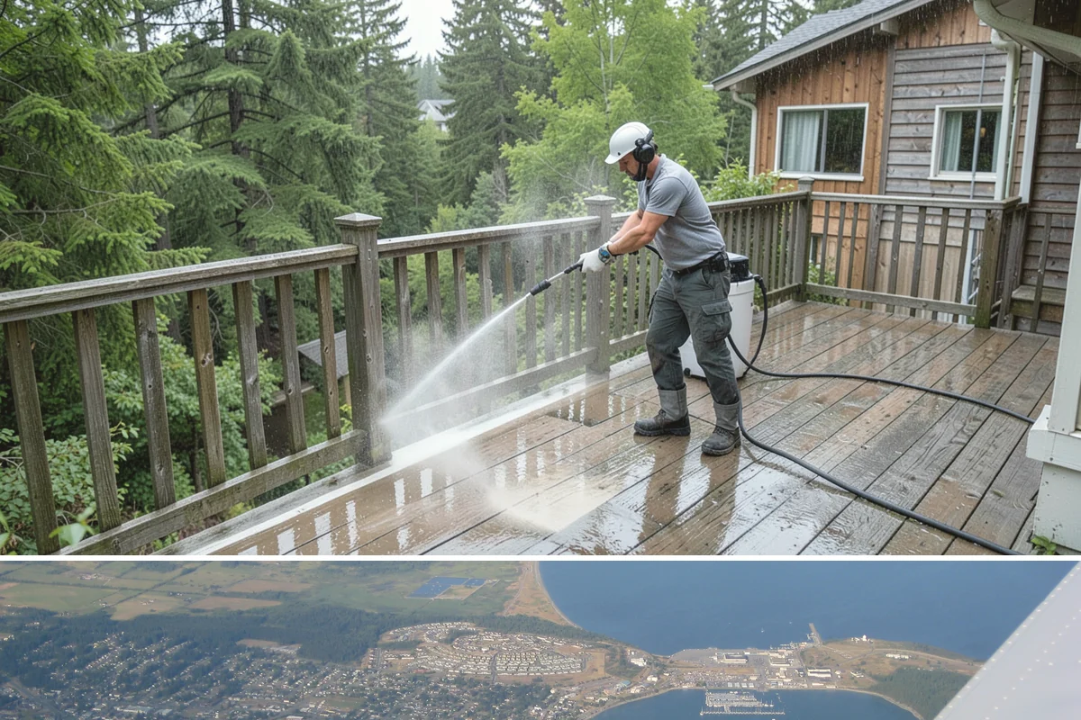 Roof Lichen Removal in Oak Harbor, Island County, WA - Treat lichen during dry summer weather so extended dwell treatments are not diluted by rain.