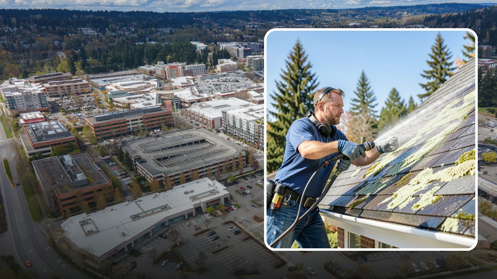 Roof Lichen Removal in Redmond, King County, WA - Careful lichen removal that lifts stubborn, root-like growth from Washington roofs without tearing up the surface.