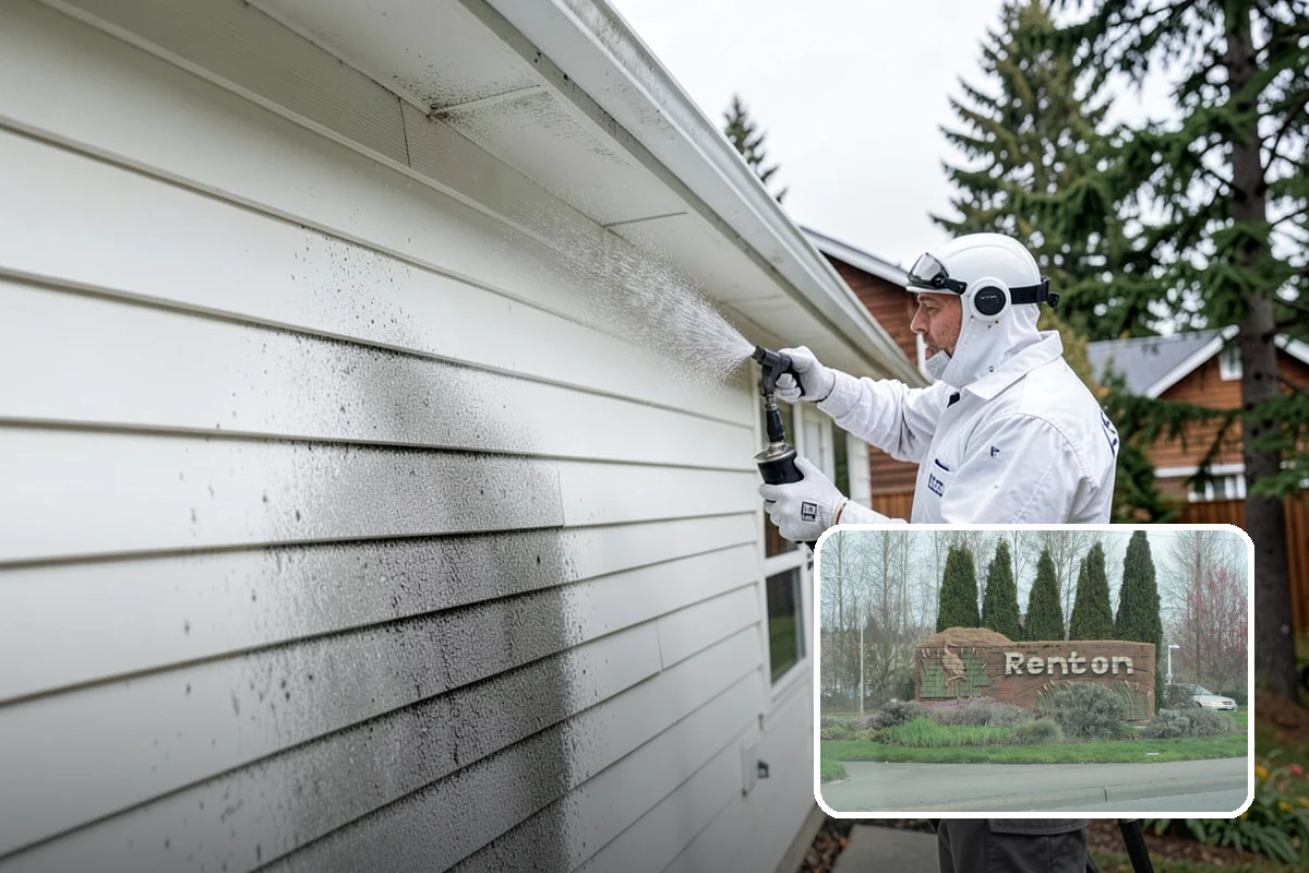 Roof Lichen Removal in Renton, King County, WA - Removes deeply anchored lichen that resists ordinary washing