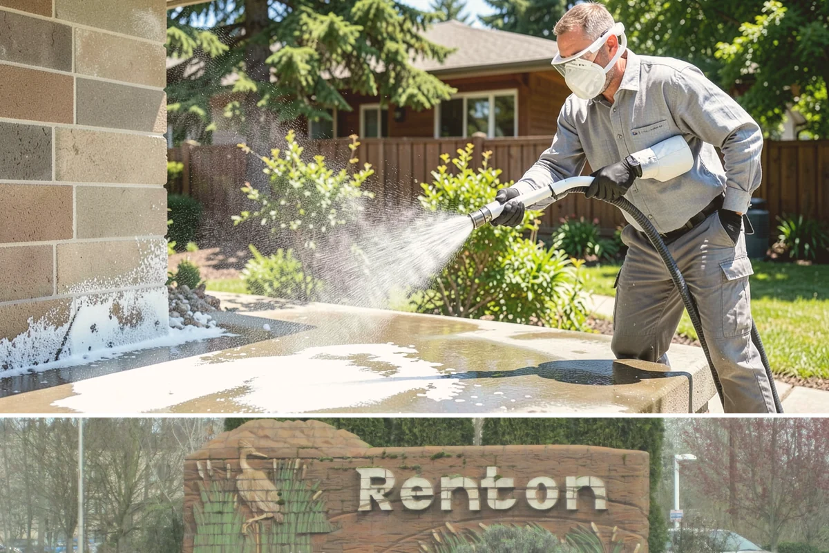 Roof Lichen Removal in Renton, King County, WA - Treat lichen during dry summer weather so extended dwell treatments are not diluted by rain.