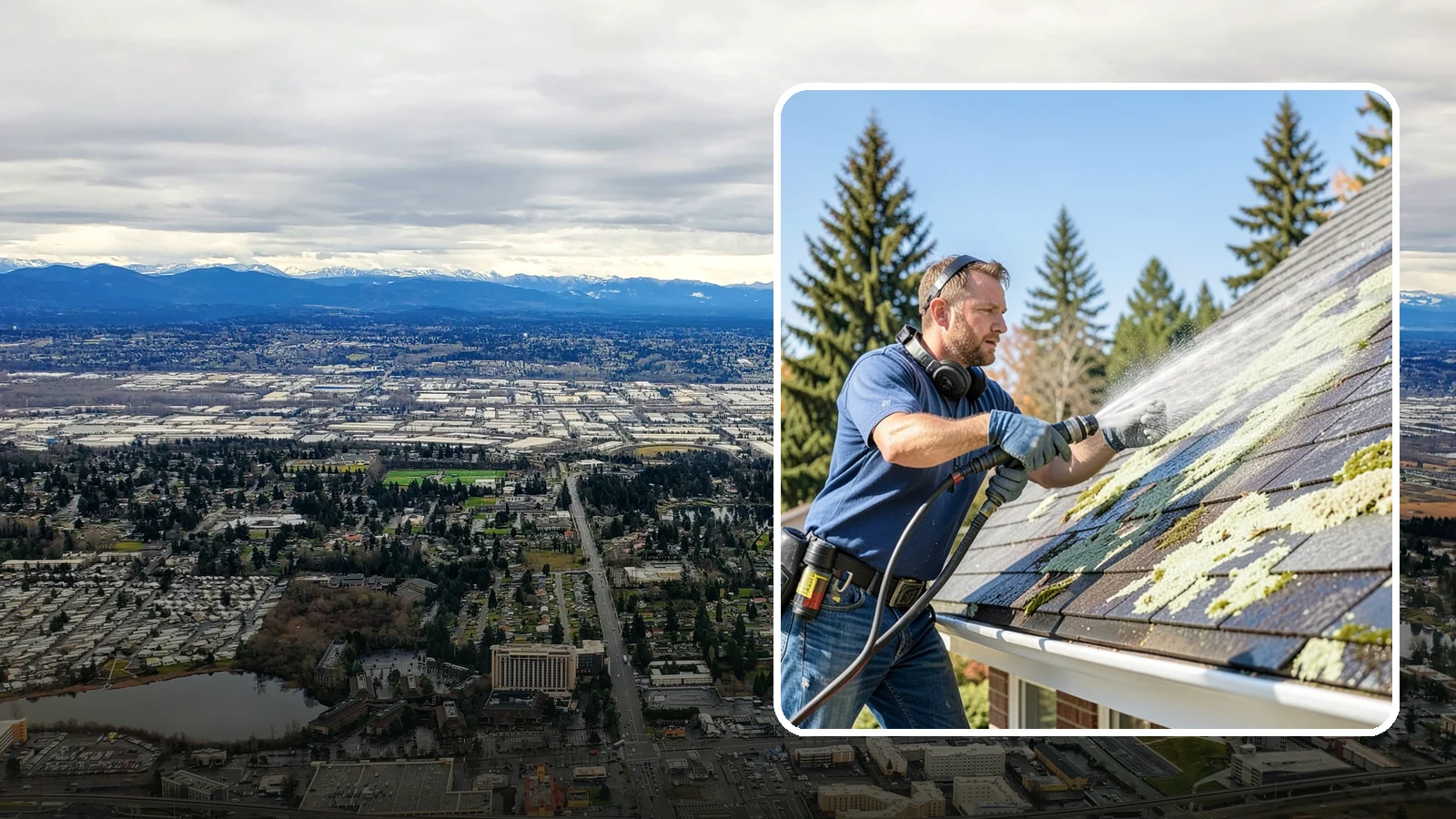 Roof Lichen Removal in SeaTac, King County, WA - Careful lichen removal that lifts stubborn, root-like growth from Washington roofs without tearing up the surface.