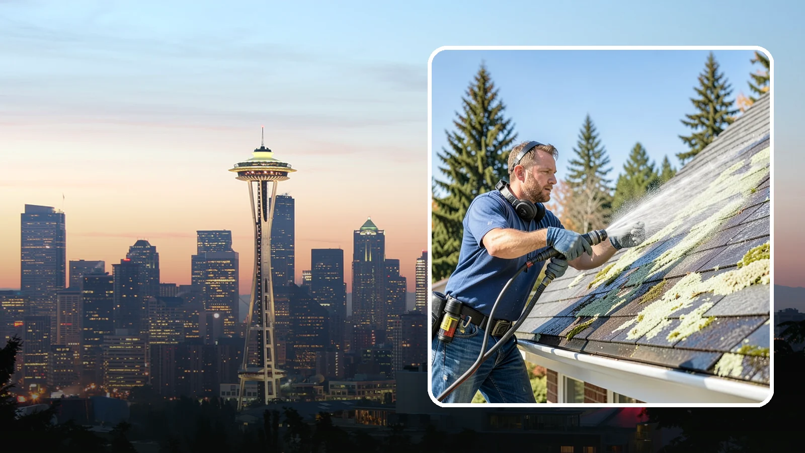 Roof Lichen Removal in Seattle, King County, WA - Careful lichen removal that lifts stubborn, root-like growth from Washington roofs without tearing up the surface.