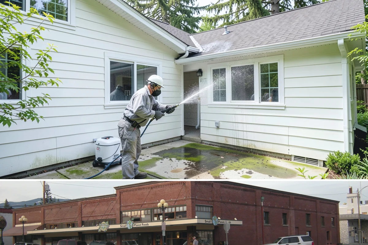Roof Lichen Removal in Sedro-Woolley, Skagit County, WA - Treat lichen during dry summer weather so extended dwell treatments are not diluted by rain.