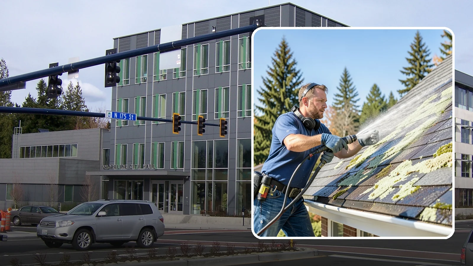 Roof Lichen Removal in Shoreline, King County, WA - Careful lichen removal that lifts stubborn, root-like growth from Washington roofs without tearing up the surface.