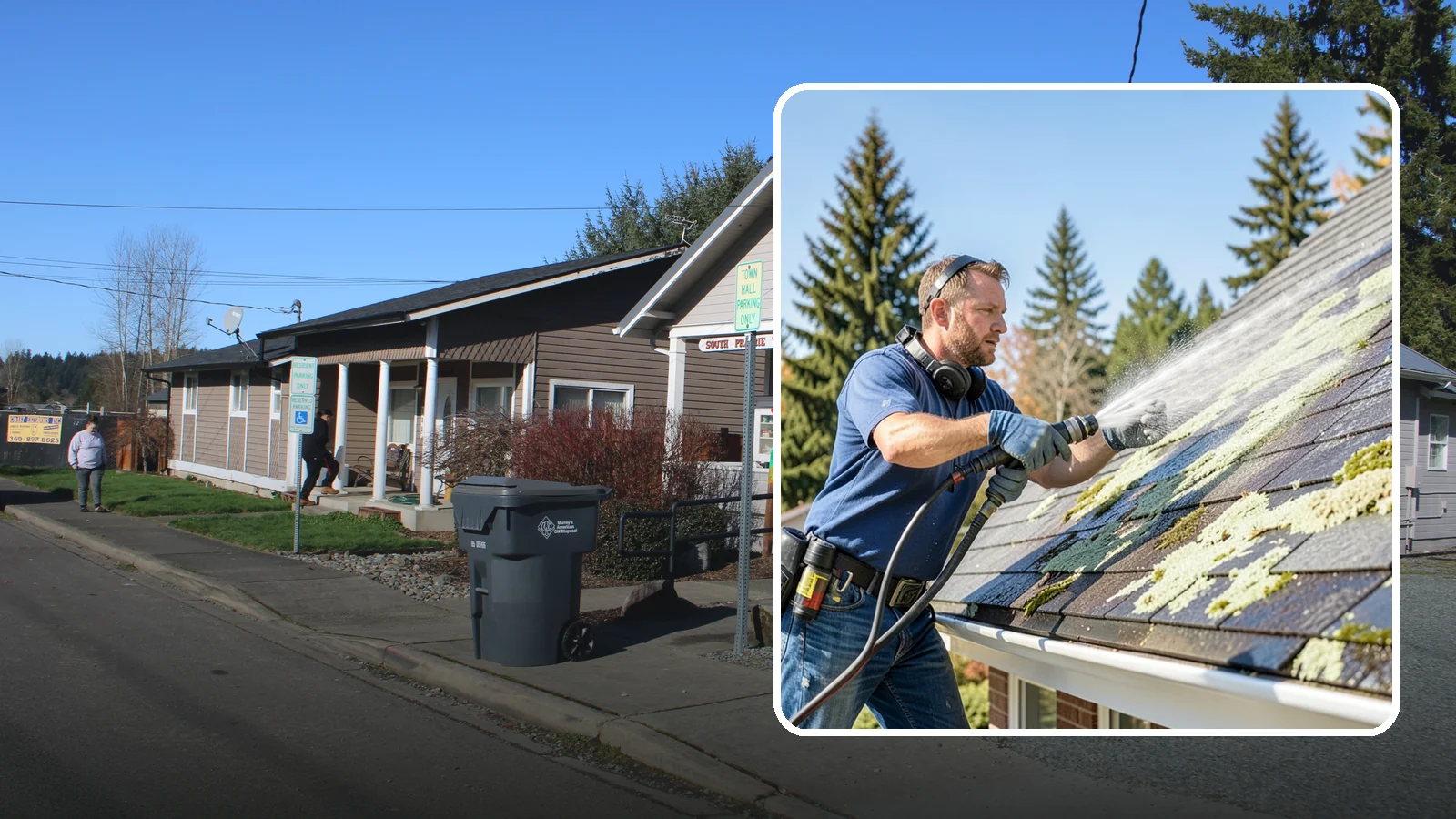 Roof Lichen Removal in South Prairie, Pierce County, WA - Careful lichen removal that lifts stubborn, root-like growth from Washington roofs without tearing up the surface.