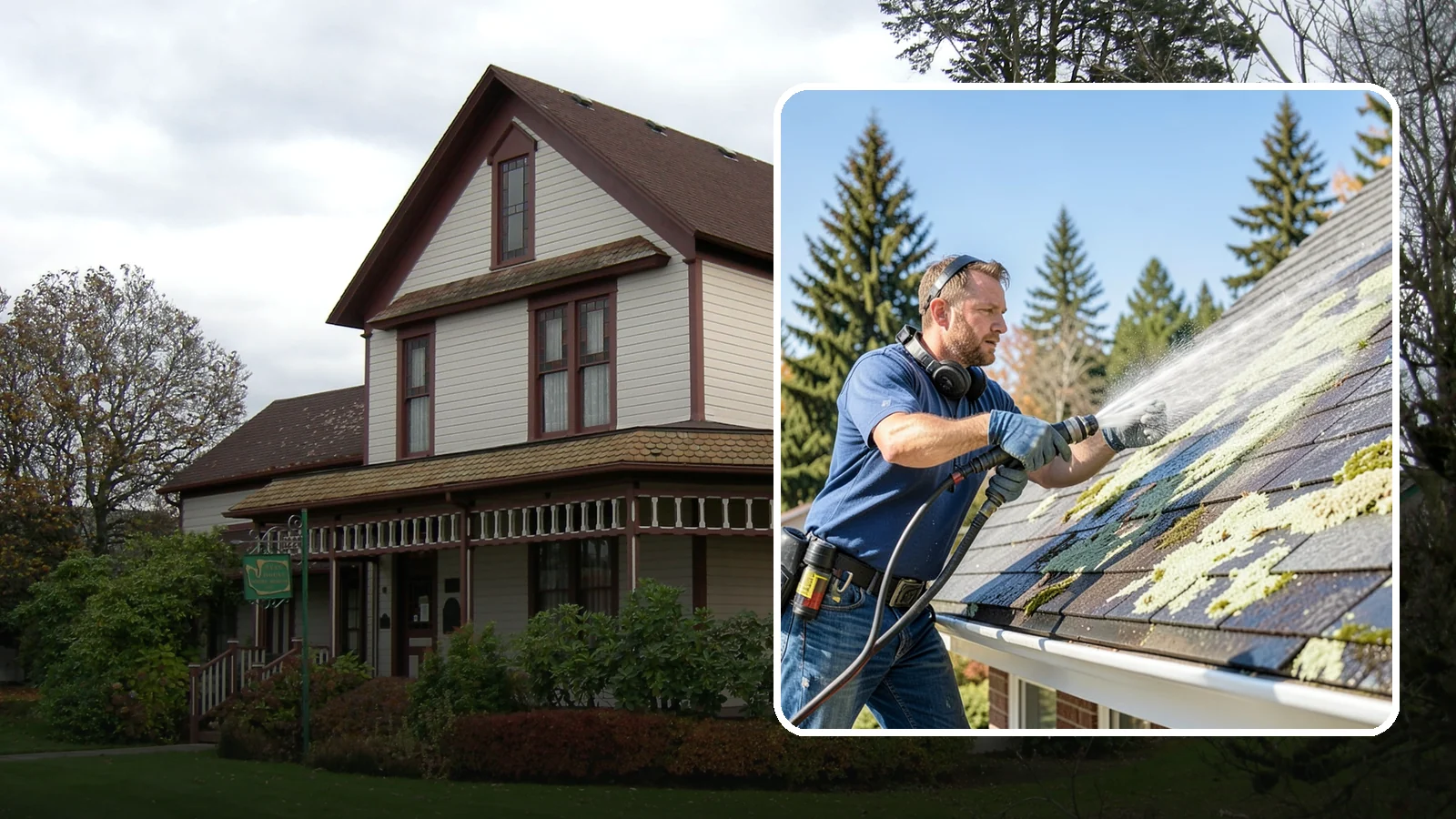 Roof Lichen Removal in Sumner, Pierce County, WA - Careful lichen removal that lifts stubborn, root-like growth from Washington roofs without tearing up the surface.