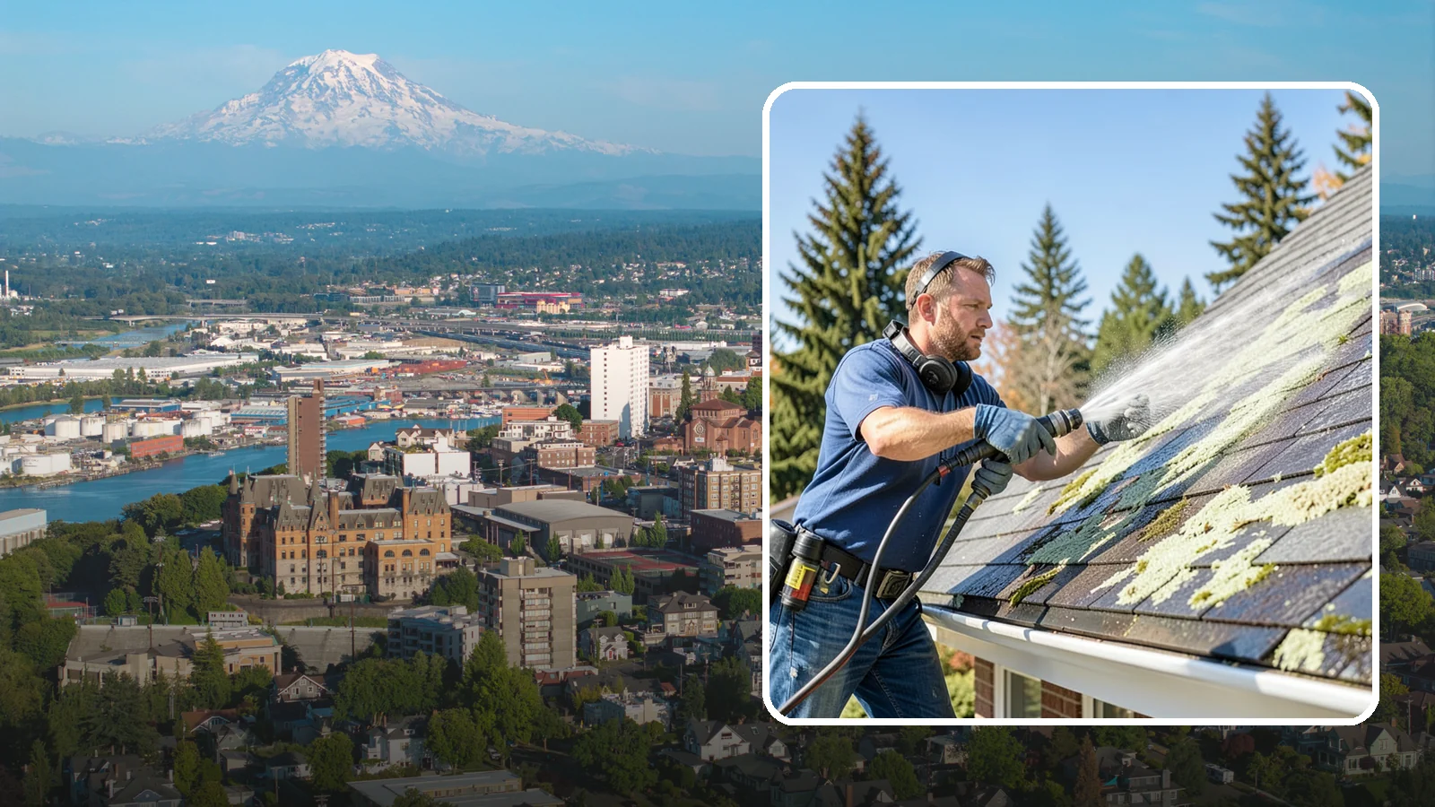 Roof Lichen Removal in Tacoma, Pierce County, WA - Careful lichen removal that lifts stubborn, root-like growth from Washington roofs without tearing up the surface.