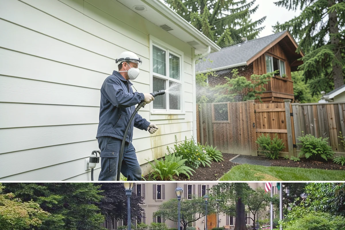 Roof Lichen Removal in Woodinville, King County, WA - Treat lichen during dry summer weather so extended dwell treatments are not diluted by rain.