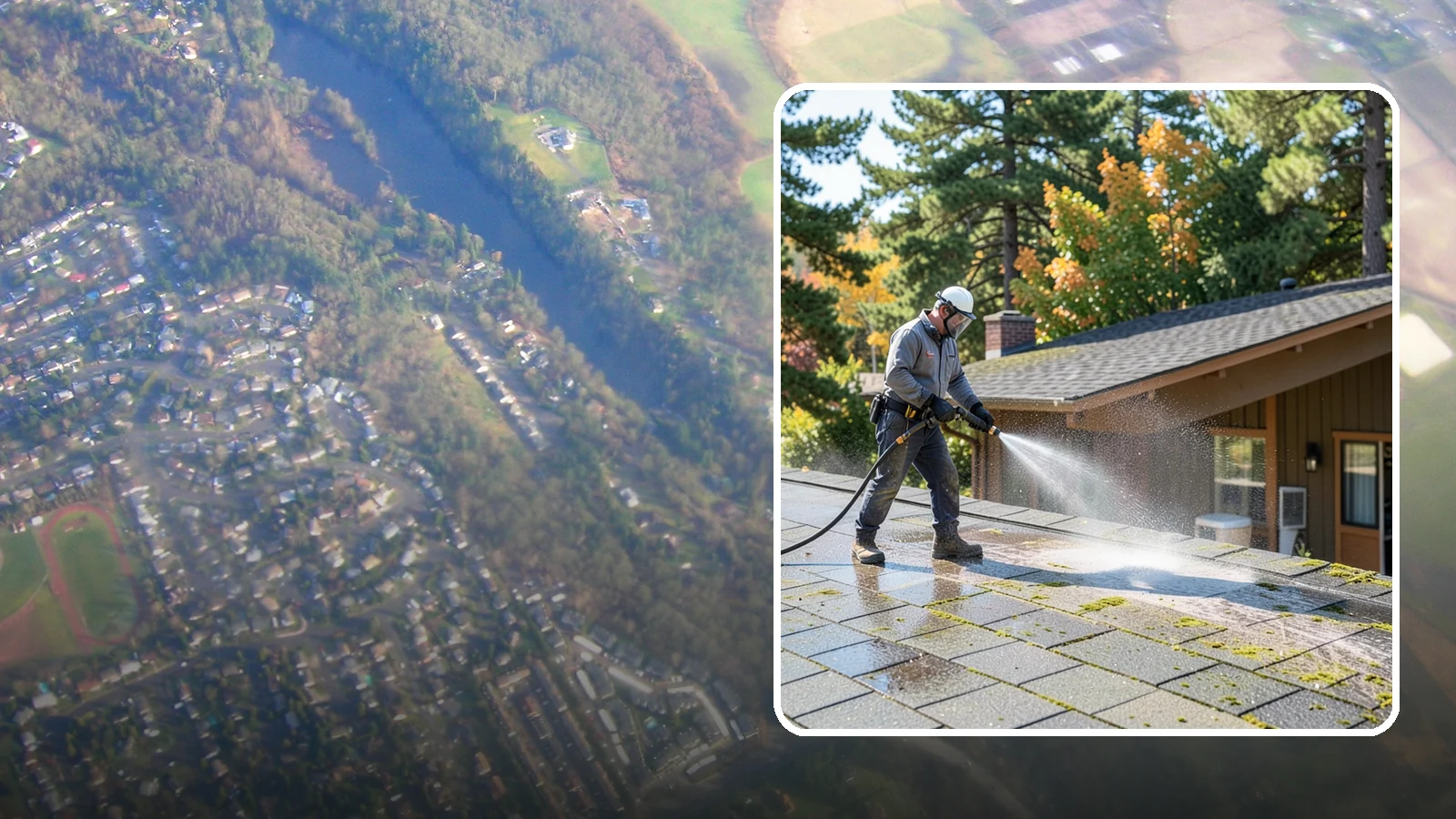 Roof Maintenance Cleaning in Algona, King County, WA - A recurring roof maintenance cleaning that keeps moss, algae, and debris in check across Washington's long wet season.