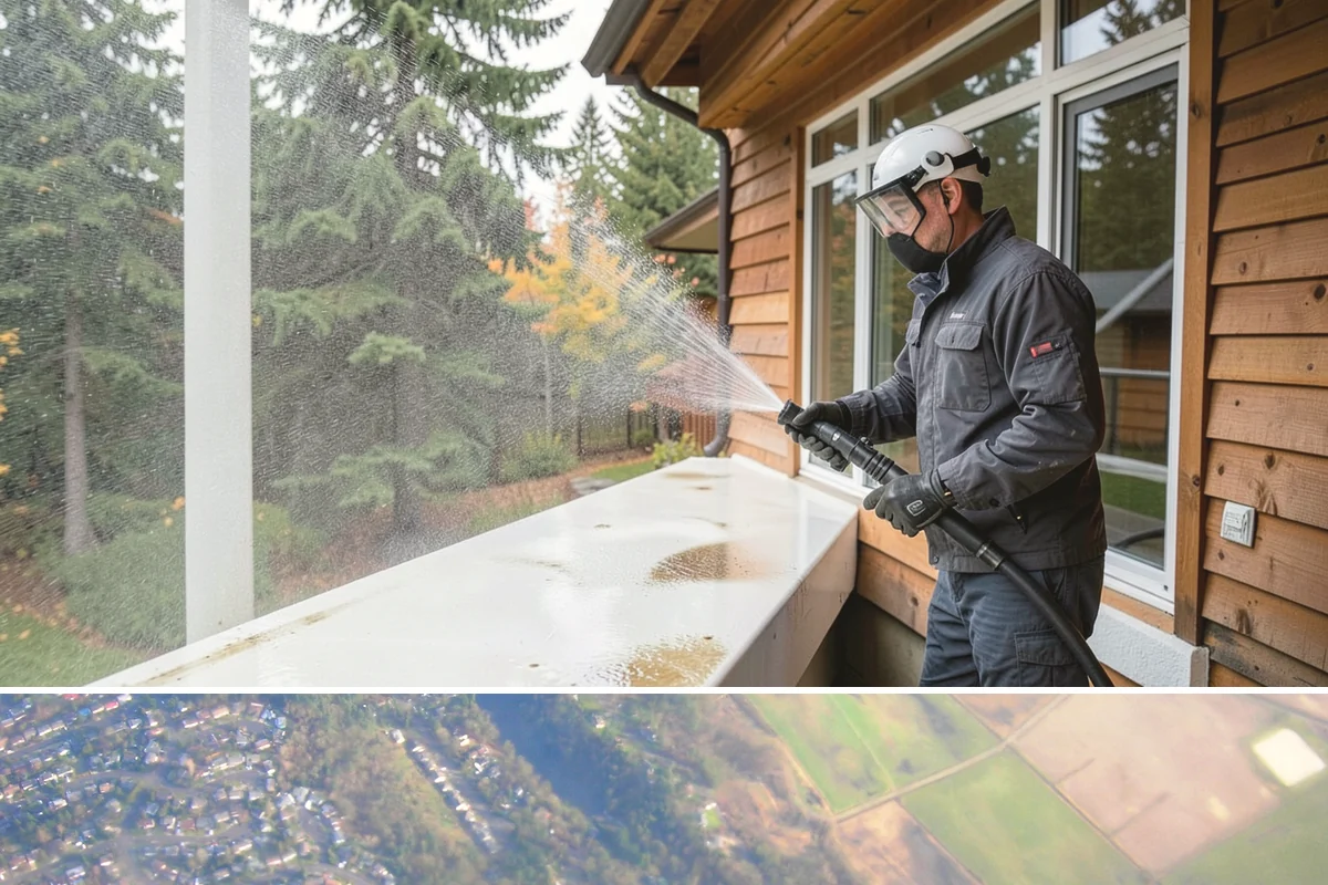 Roof Maintenance Cleaning in Algona, King County, WA - Twice-yearly visits in spring and fall keep the roof ahead of the region's relentless growth cycle.