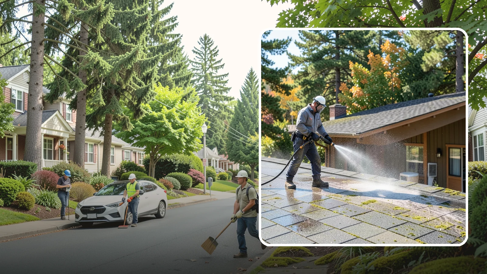 Roof Maintenance Cleaning in Beaux Arts Village, King County, WA - A recurring roof maintenance cleaning that keeps moss, algae, and debris in check across Washington's long wet season.