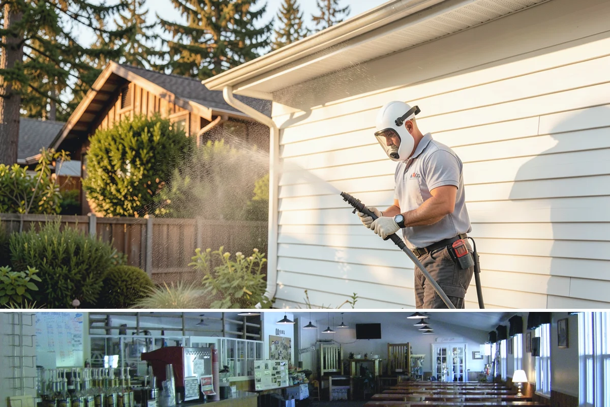 Roof Maintenance Cleaning in Black Diamond, King County, WA - Twice-yearly visits in spring and fall keep the roof ahead of the region's relentless growth cycle.