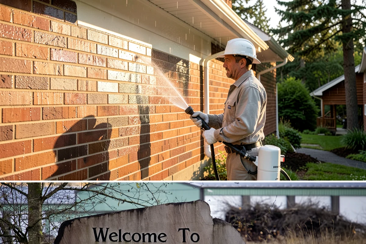 Roof Maintenance Cleaning in Buckley, Pierce County, WA - Twice-yearly visits in spring and fall keep the roof ahead of the region's relentless growth cycle.