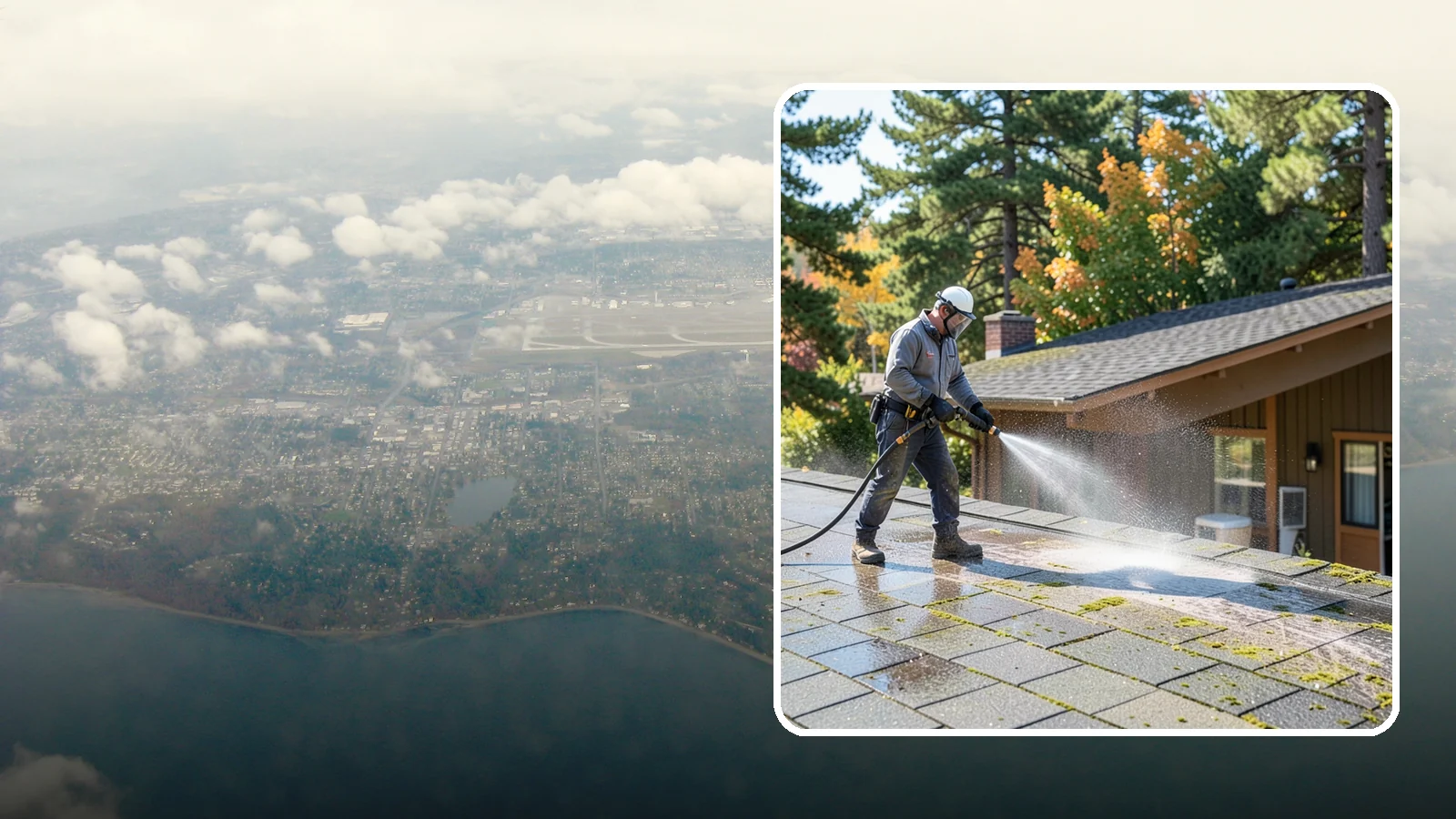 Roof Maintenance Cleaning in Burien, King County, WA - A recurring roof maintenance cleaning that keeps moss, algae, and debris in check across Washington's long wet season.