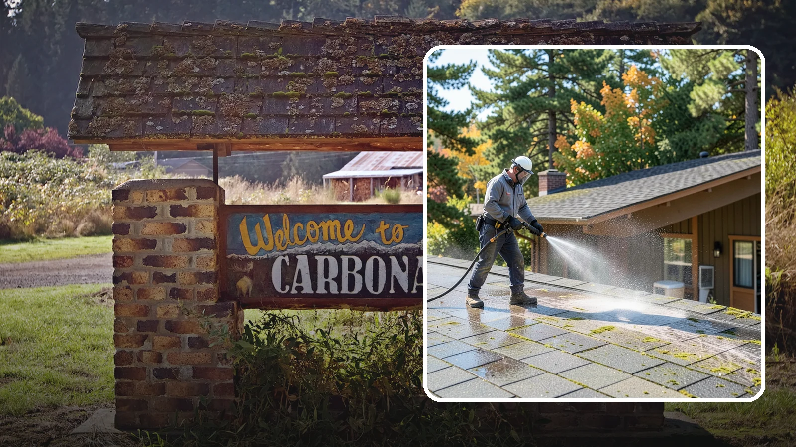 Roof Maintenance Cleaning in Carbonado, Pierce County, WA - A recurring roof maintenance cleaning that keeps moss, algae, and debris in check across Washington's long wet season.