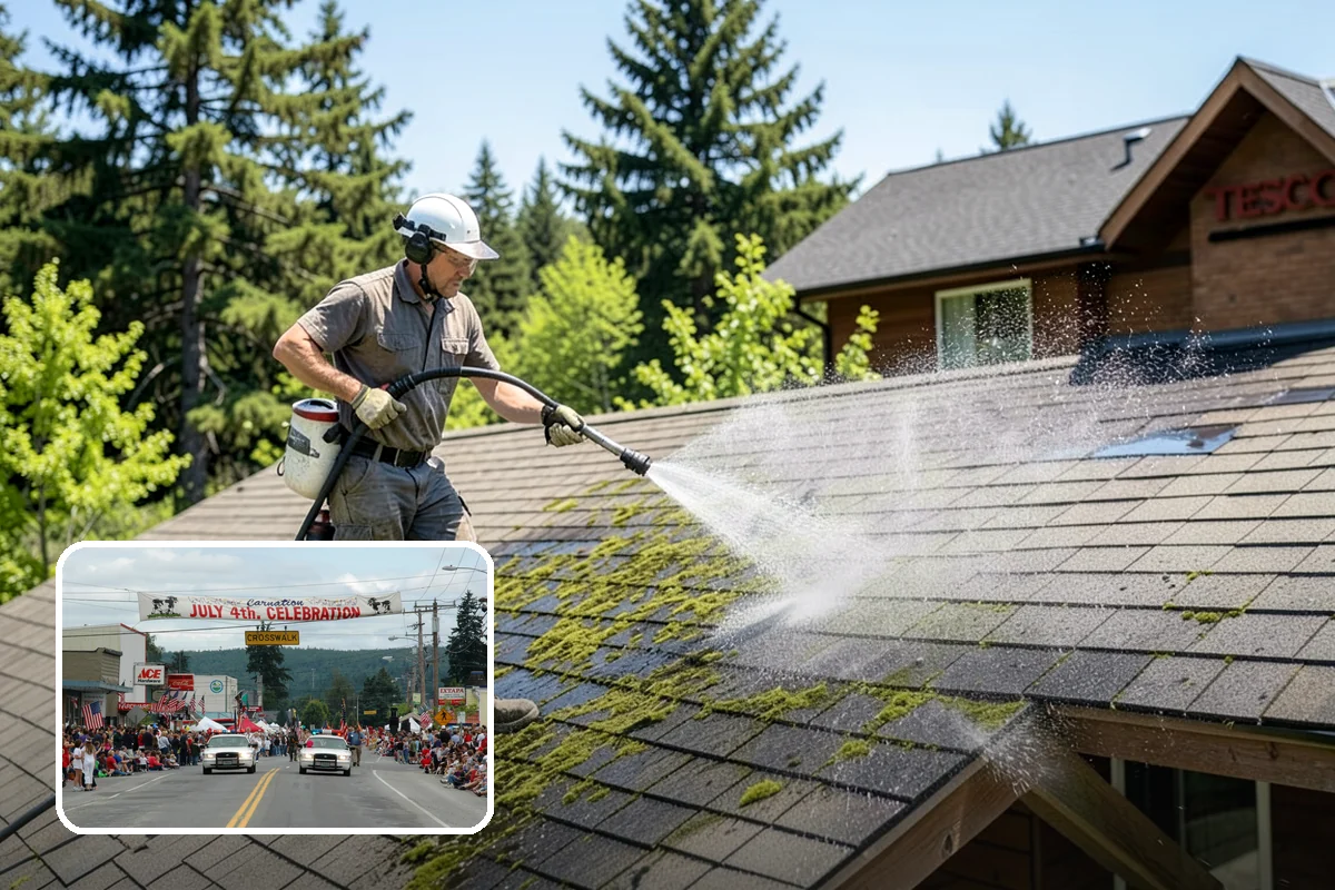 Roof Maintenance Cleaning in Carnation, King County, WA - Keeps moss and algae from re-establishing between deep cleans