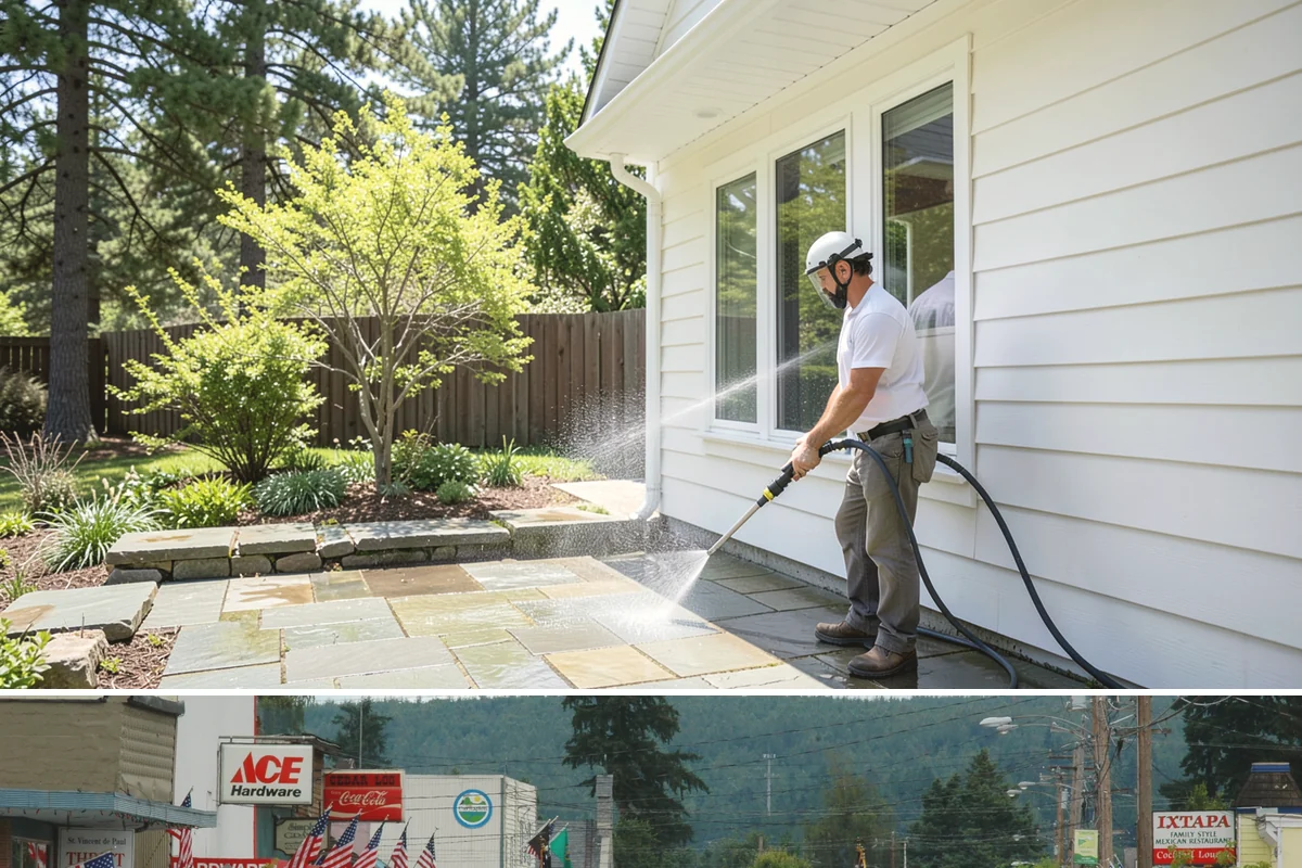 Roof Maintenance Cleaning in Carnation, King County, WA - Twice-yearly visits in spring and fall keep the roof ahead of the region's relentless growth cycle.