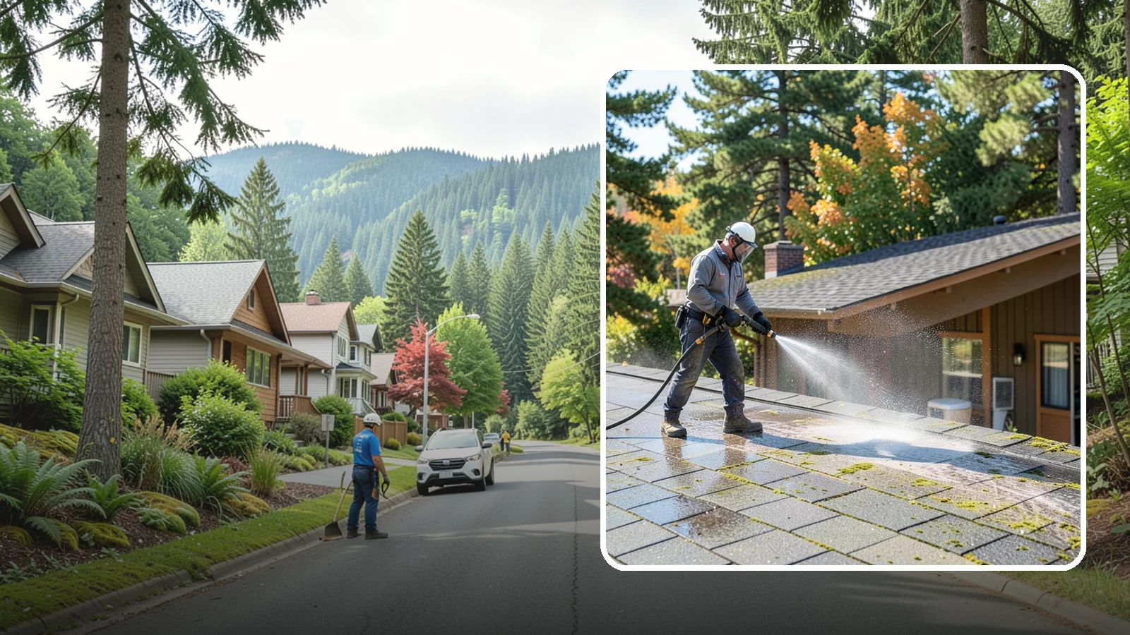 Roof Maintenance Cleaning in Darrington, Snohomish County, WA - A recurring roof maintenance cleaning that keeps moss, algae, and debris in check across Washington's long wet season.