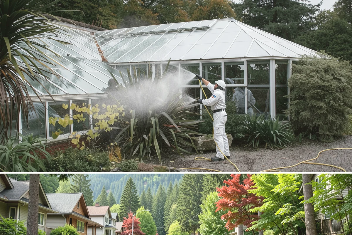 Roof Maintenance Cleaning in Darrington, Snohomish County, WA - Twice-yearly visits in spring and fall keep the roof ahead of the region's relentless growth cycle.