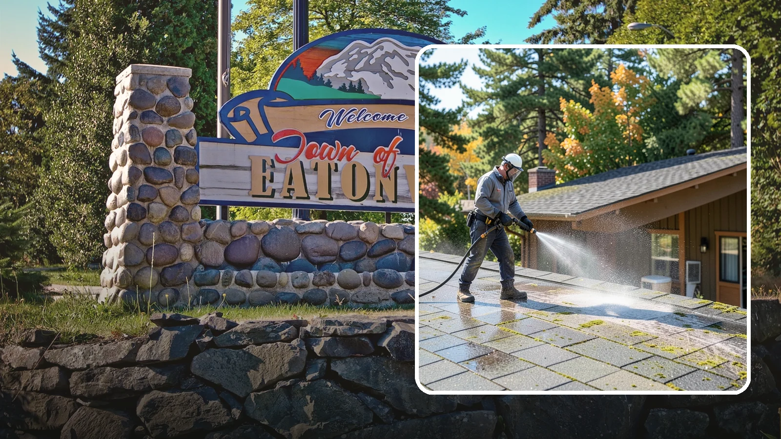 Roof Maintenance Cleaning in Eatonville, Pierce County, WA - A recurring roof maintenance cleaning that keeps moss, algae, and debris in check across Washington's long wet season.
