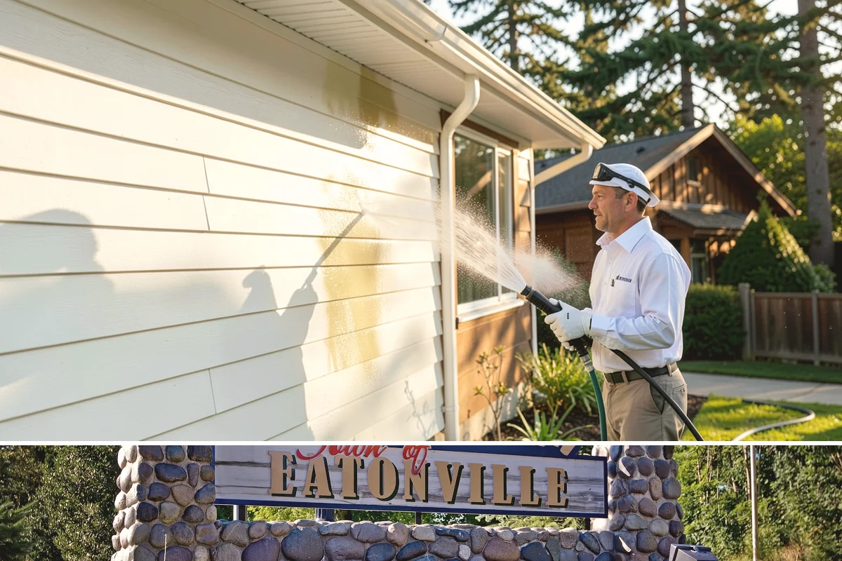 Roof Maintenance Cleaning in Eatonville, Pierce County, WA - Twice-yearly visits in spring and fall keep the roof ahead of the region's relentless growth cycle.