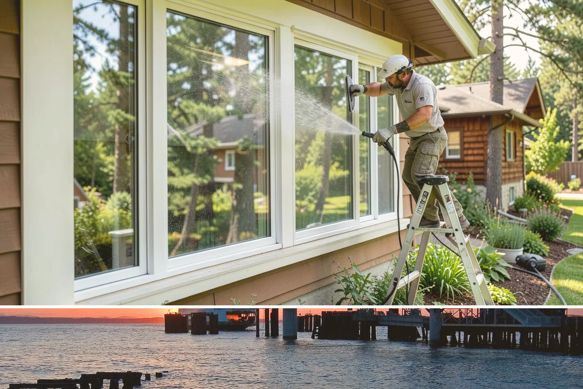 Roof Maintenance Cleaning in Edmonds, Snohomish County, WA - Twice-yearly visits in spring and fall keep the roof ahead of the region's relentless growth cycle.