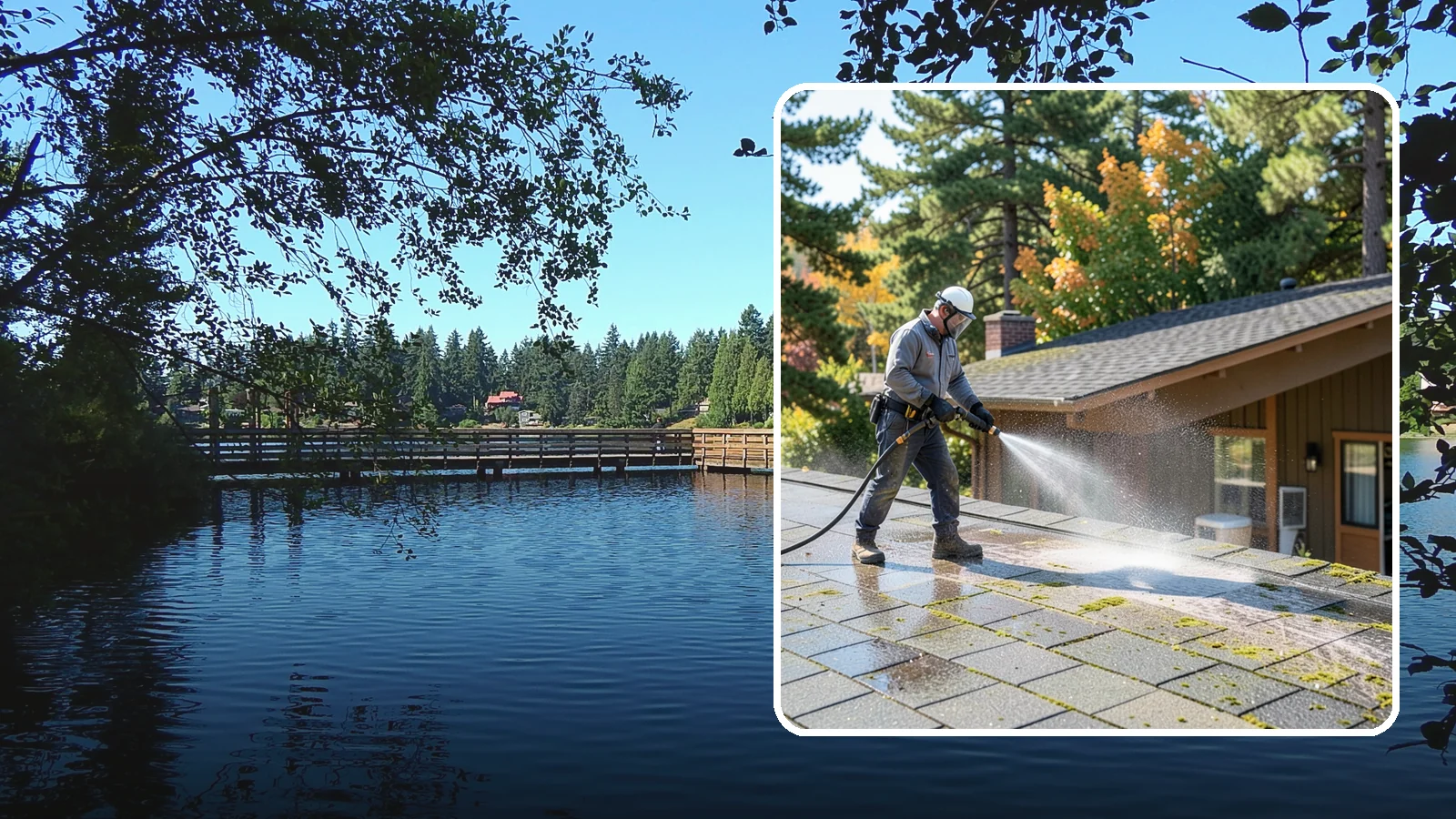 Roof Maintenance Cleaning in Federal Way, King County, WA - A recurring roof maintenance cleaning that keeps moss, algae, and debris in check across Washington's long wet season.