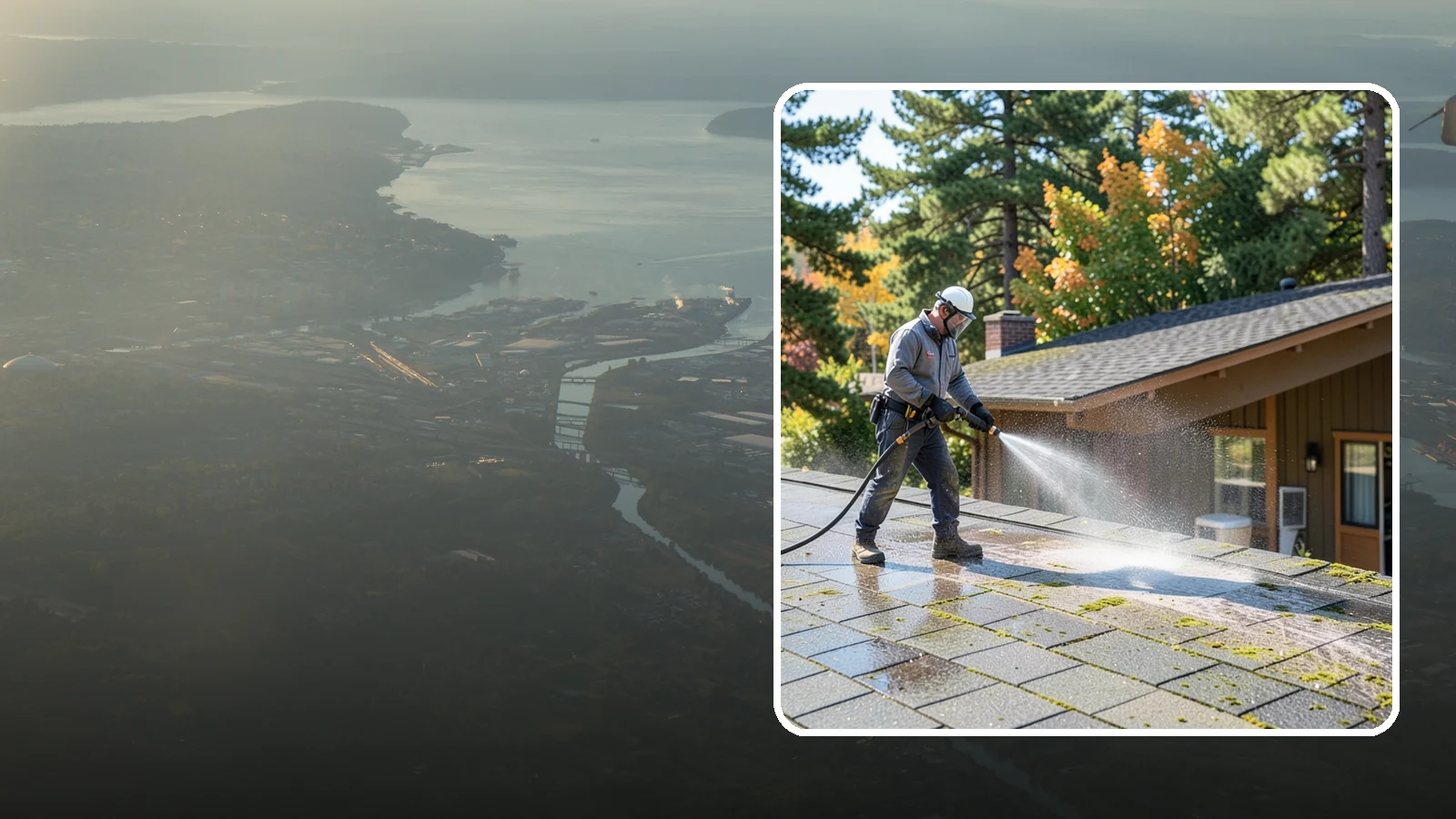 Roof Maintenance Cleaning in Fife, Pierce County, WA - A recurring roof maintenance cleaning that keeps moss, algae, and debris in check across Washington's long wet season.