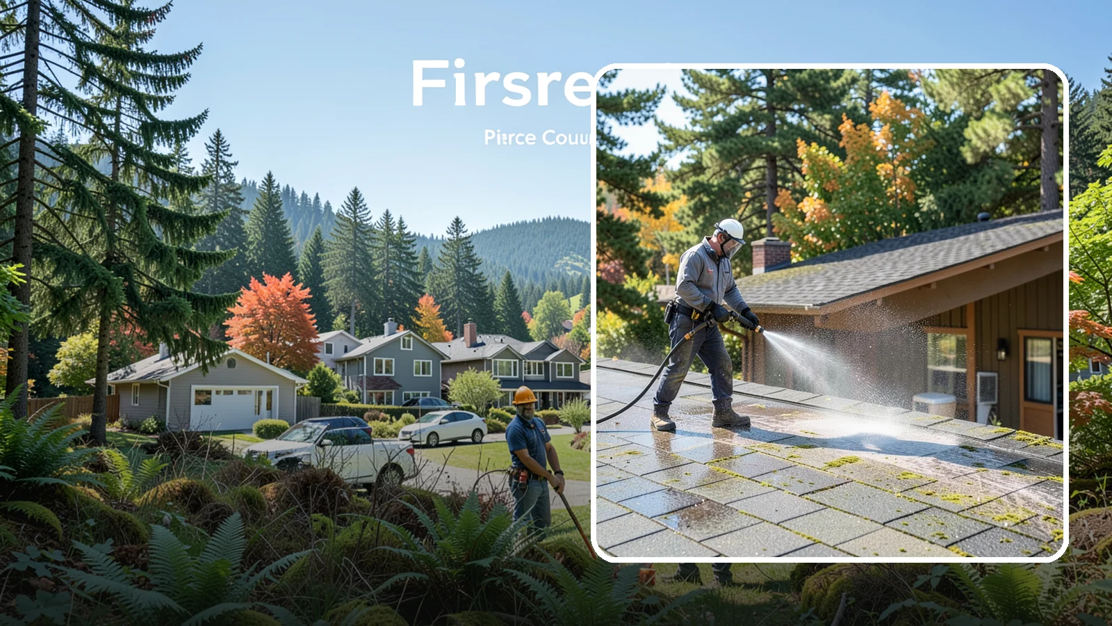 Roof Maintenance Cleaning in Fircrest, Pierce County, WA - A recurring roof maintenance cleaning that keeps moss, algae, and debris in check across Washington's long wet season.