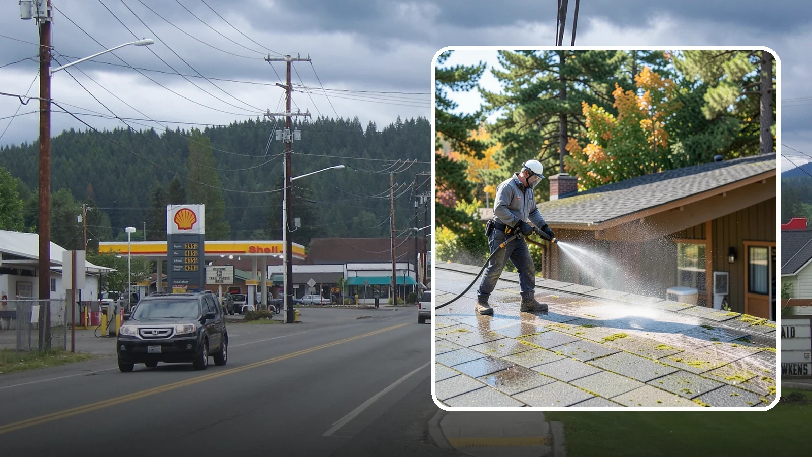 Roof Maintenance Cleaning in Granite Falls, Snohomish County, WA - A recurring roof maintenance cleaning that keeps moss, algae, and debris in check across Washington's long wet season.