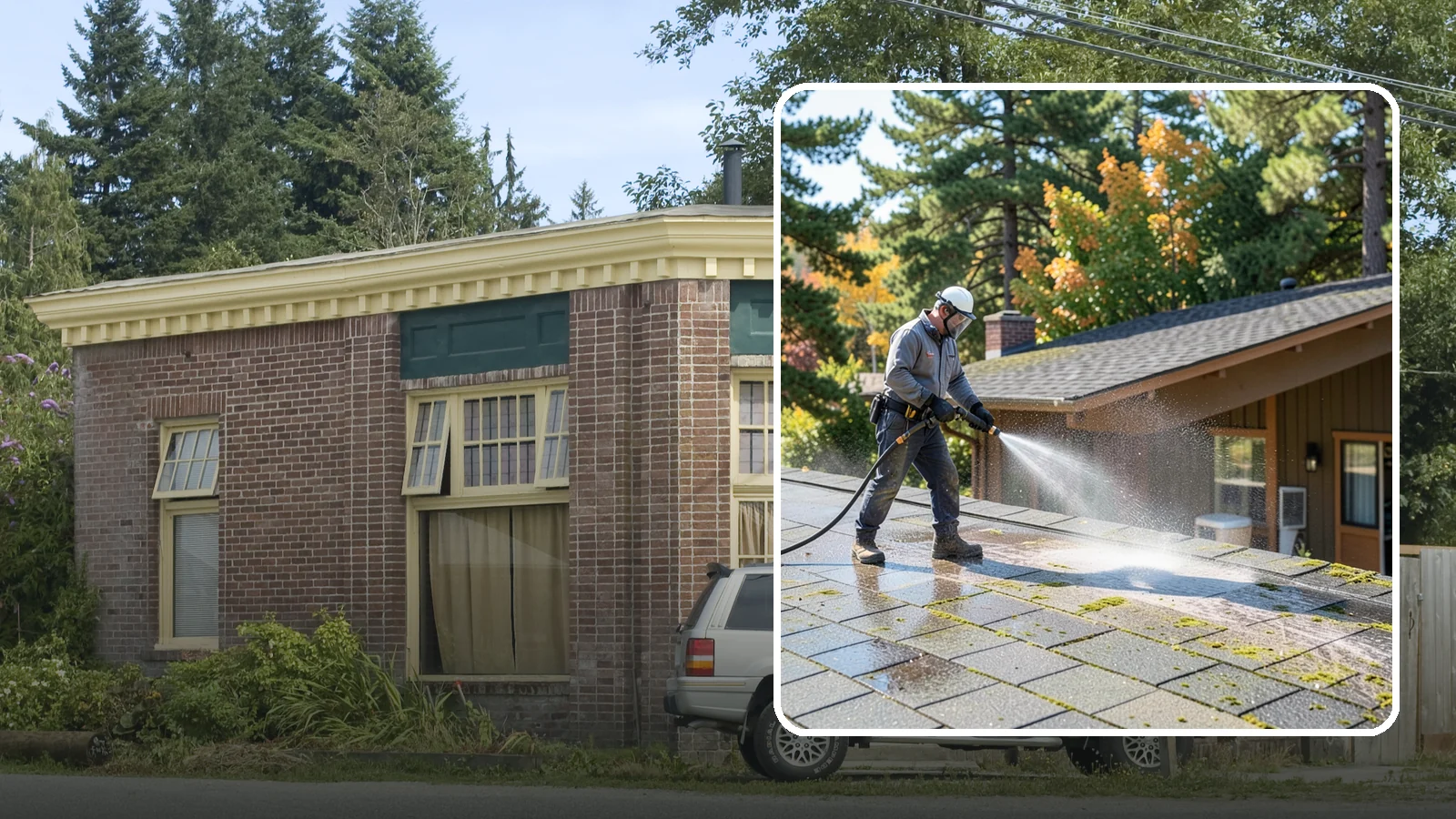 Roof Maintenance Cleaning in Hamilton, Skagit County, WA - A recurring roof maintenance cleaning that keeps moss, algae, and debris in check across Washington's long wet season.