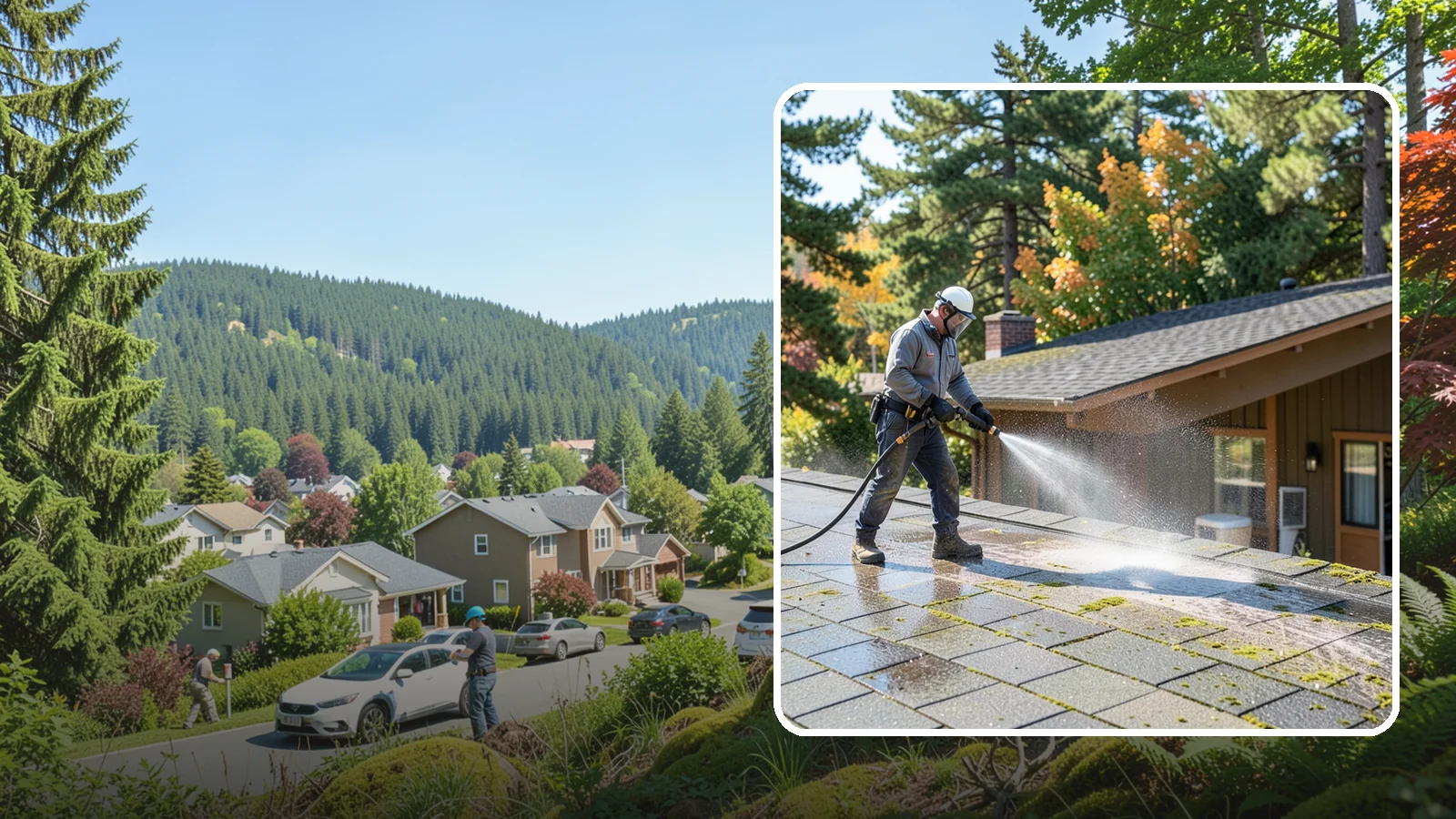 Roof Maintenance Cleaning in Index, Snohomish County, WA - A recurring roof maintenance cleaning that keeps moss, algae, and debris in check across Washington's long wet season.