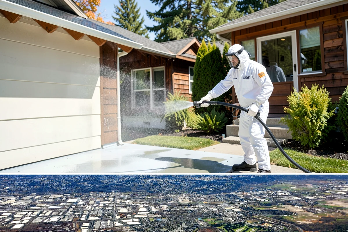 Roof Maintenance Cleaning in Kent, King County, WA - Twice-yearly visits in spring and fall keep the roof ahead of the region's relentless growth cycle.