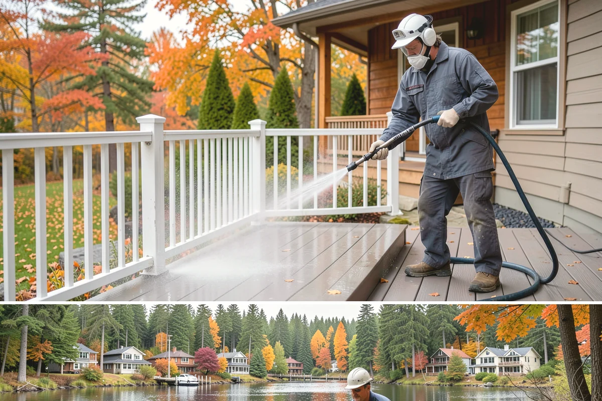 Roof Maintenance Cleaning in La Conner, Skagit County, WA - Twice-yearly visits in spring and fall keep the roof ahead of the region's relentless growth cycle.