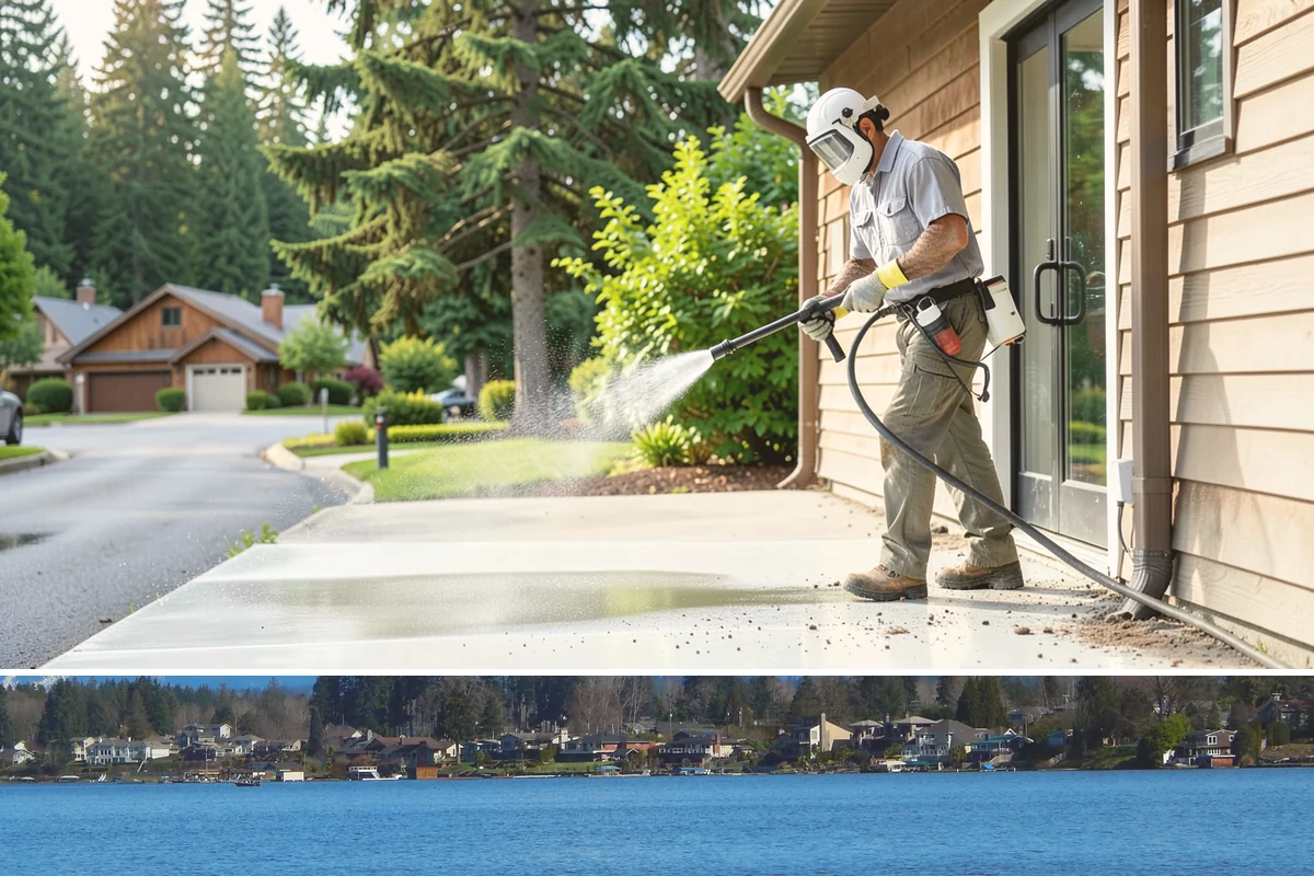 Roof Maintenance Cleaning in Lake Stevens, Snohomish County, WA - Twice-yearly visits in spring and fall keep the roof ahead of the region's relentless growth cycle.