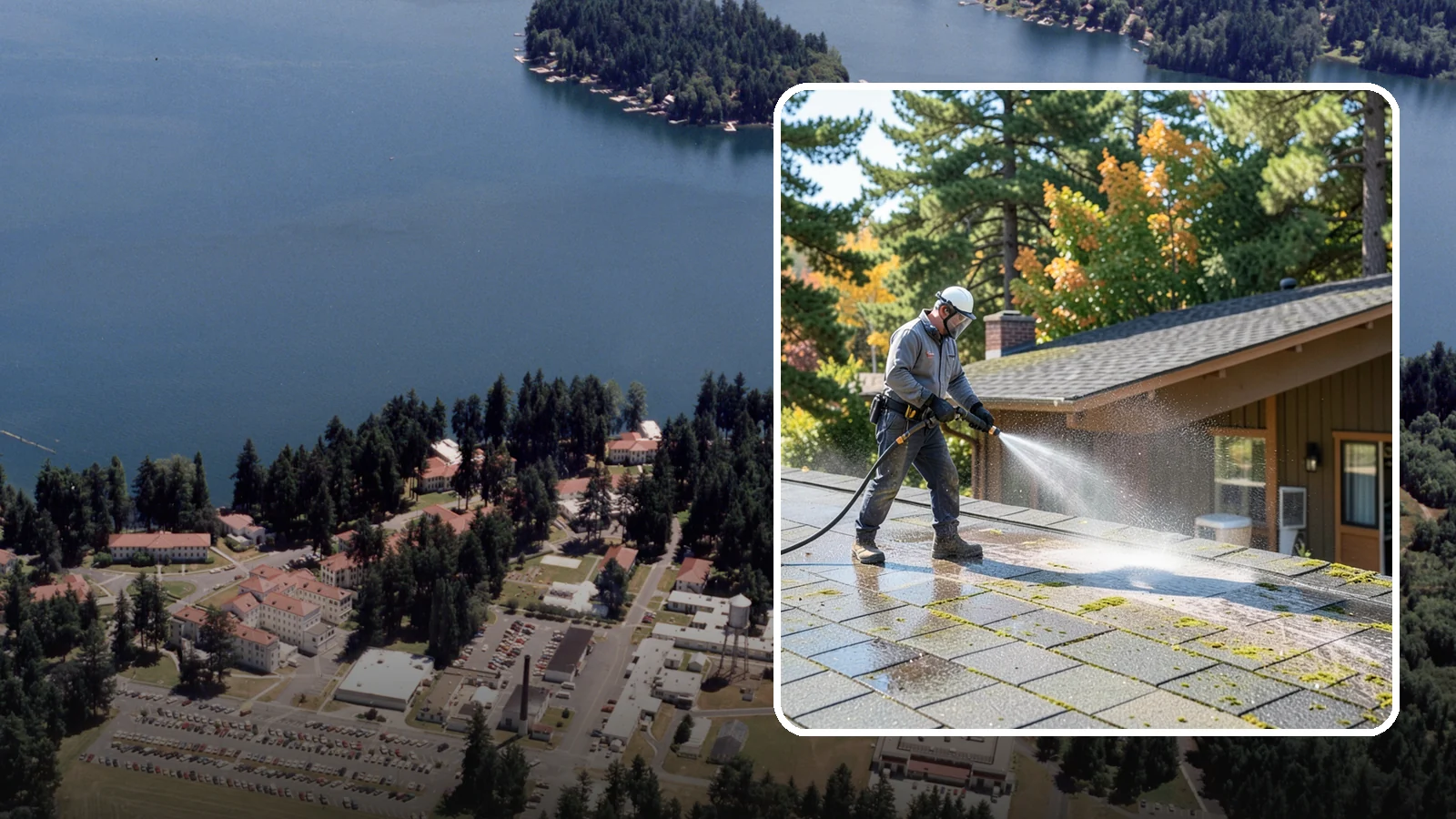 Roof Maintenance Cleaning in Lakewood, Pierce County, WA - A recurring roof maintenance cleaning that keeps moss, algae, and debris in check across Washington's long wet season.