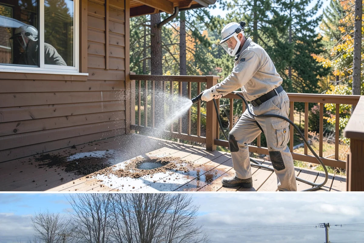 Roof Maintenance Cleaning in Langley, Island County, WA - Twice-yearly visits in spring and fall keep the roof ahead of the region's relentless growth cycle.