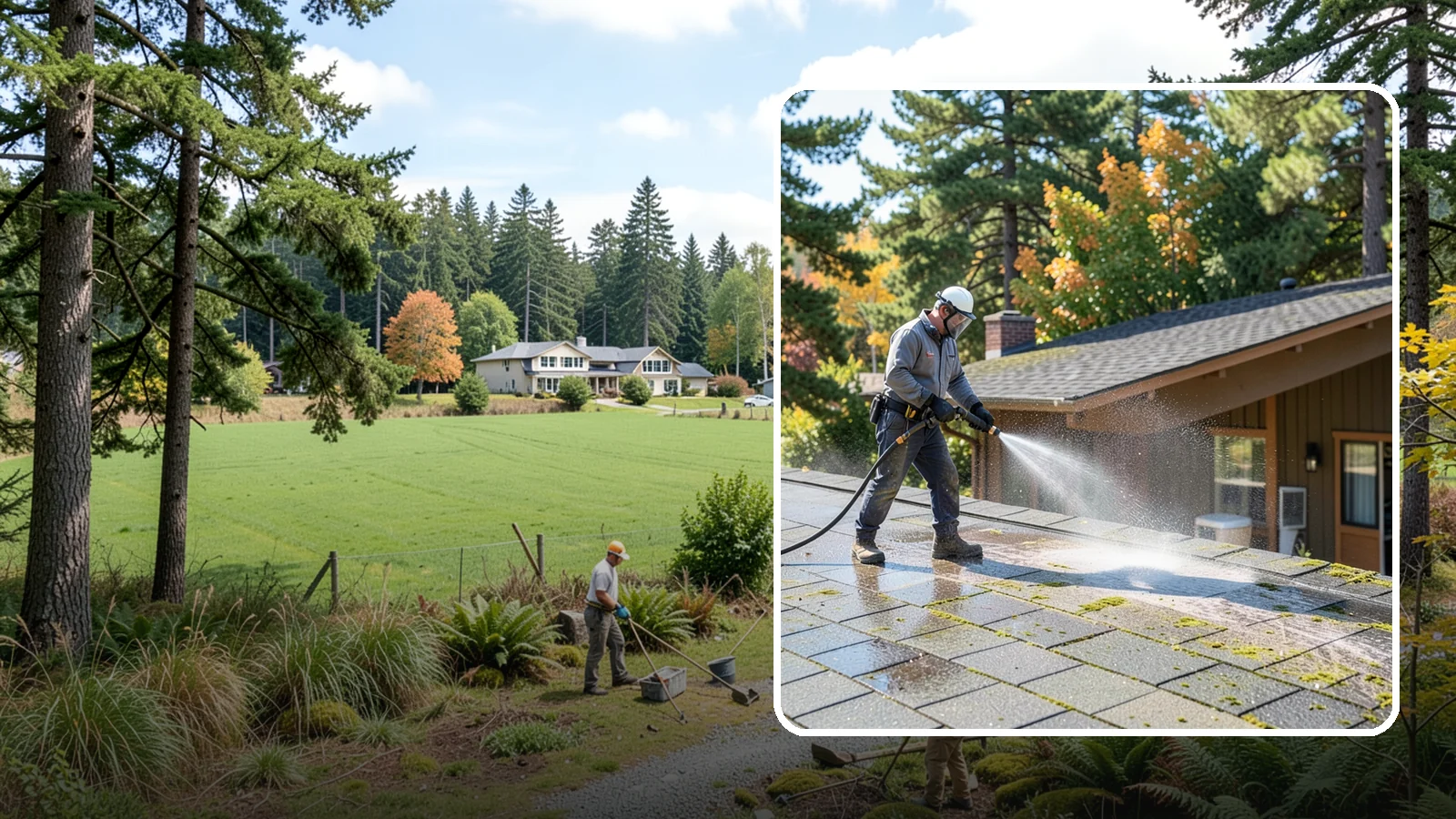Roof Maintenance Cleaning in Lyman, Skagit County, WA - A recurring roof maintenance cleaning that keeps moss, algae, and debris in check across Washington's long wet season.