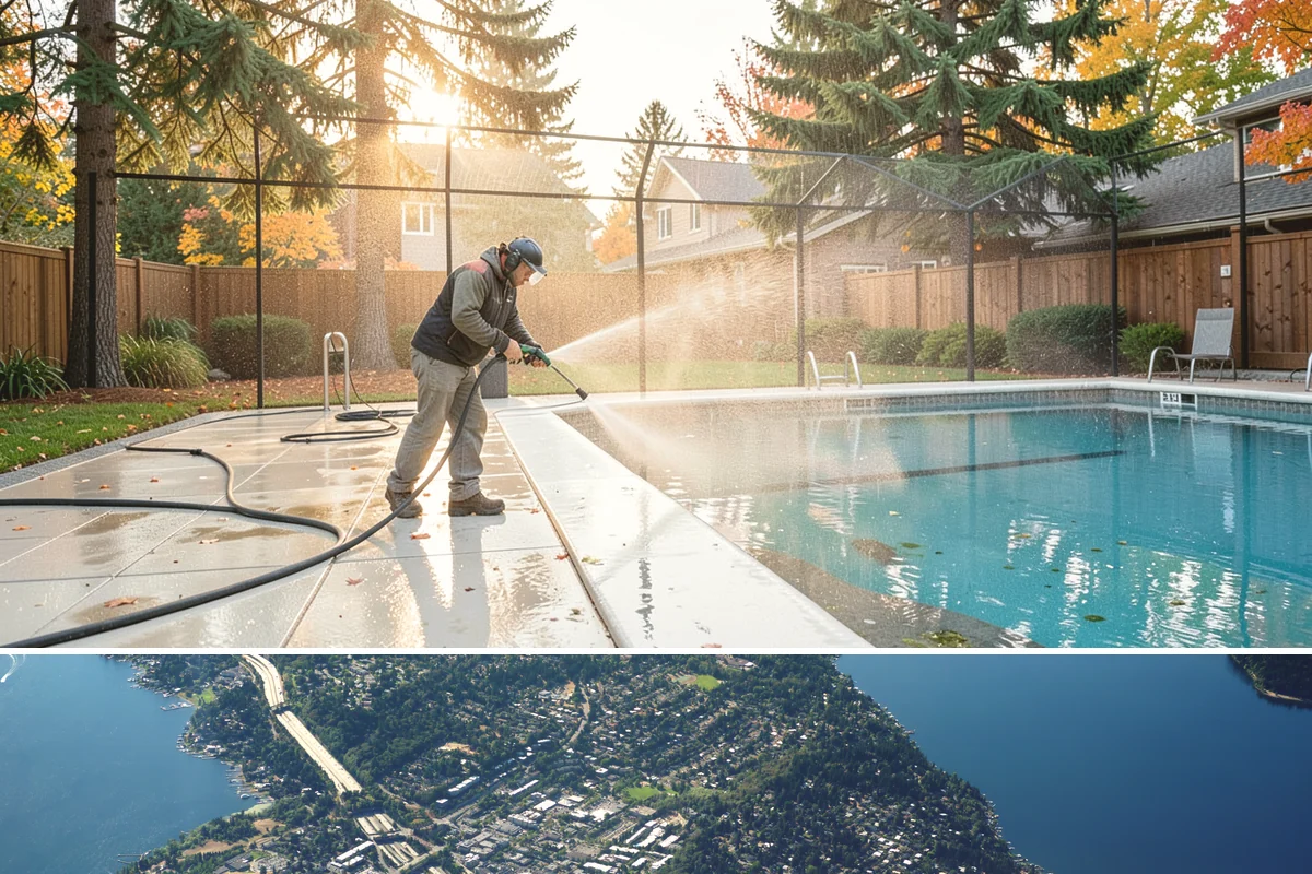 Roof Maintenance Cleaning in Mercer Island, King County, WA - Twice-yearly visits in spring and fall keep the roof ahead of the region's relentless growth cycle.