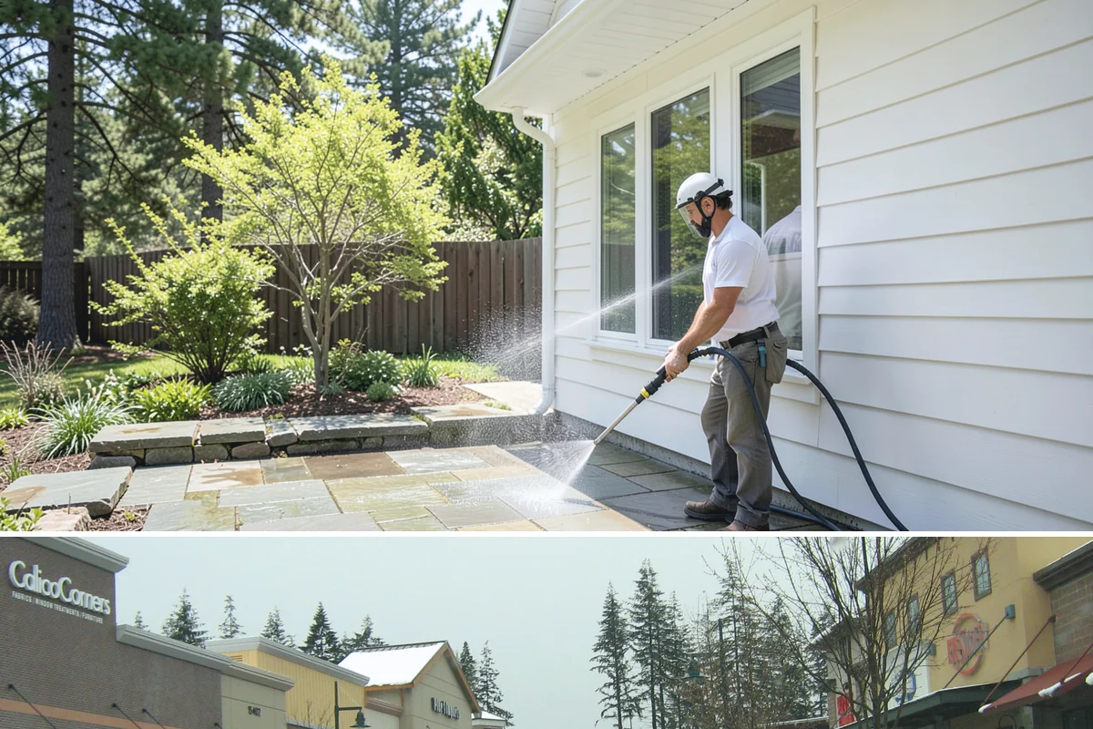 Roof Maintenance Cleaning in Mill Creek, Snohomish County, WA - Twice-yearly visits in spring and fall keep the roof ahead of the region's relentless growth cycle.